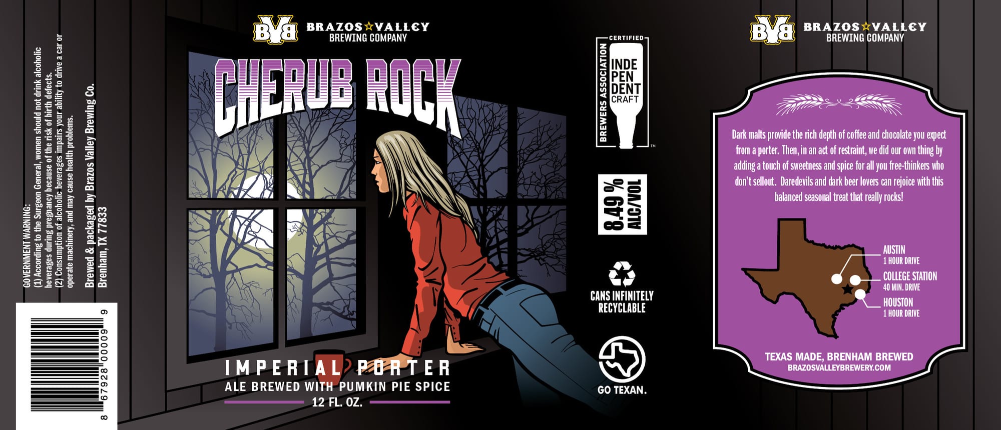Cherub Rock by Brazos Valley Brewing Company - beer label