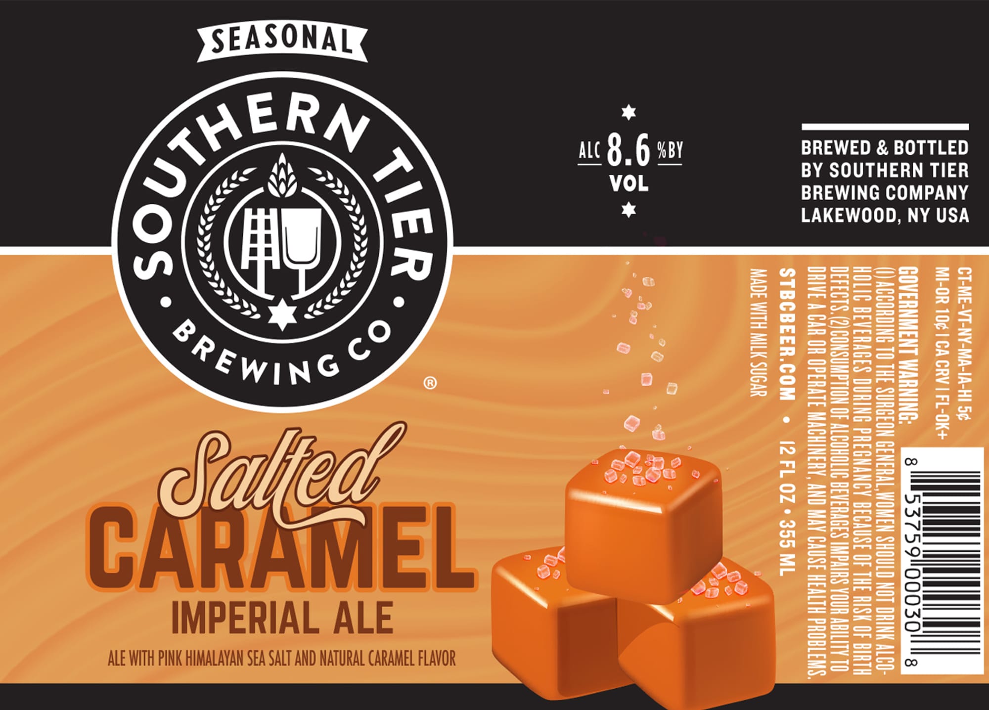 SALTED CARAMEL IMPERIAL ALE by SOUTHERN TIER BREWING COMPANY - beer label