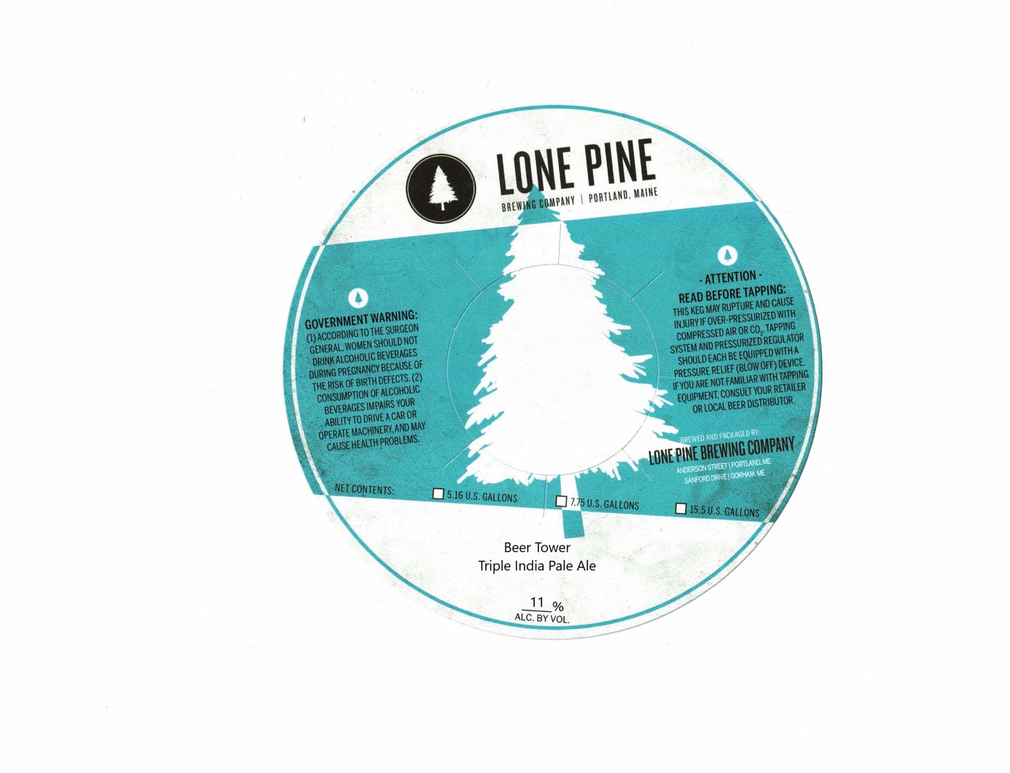 Beer Tower by Lone Pine Brewing Company - beer label