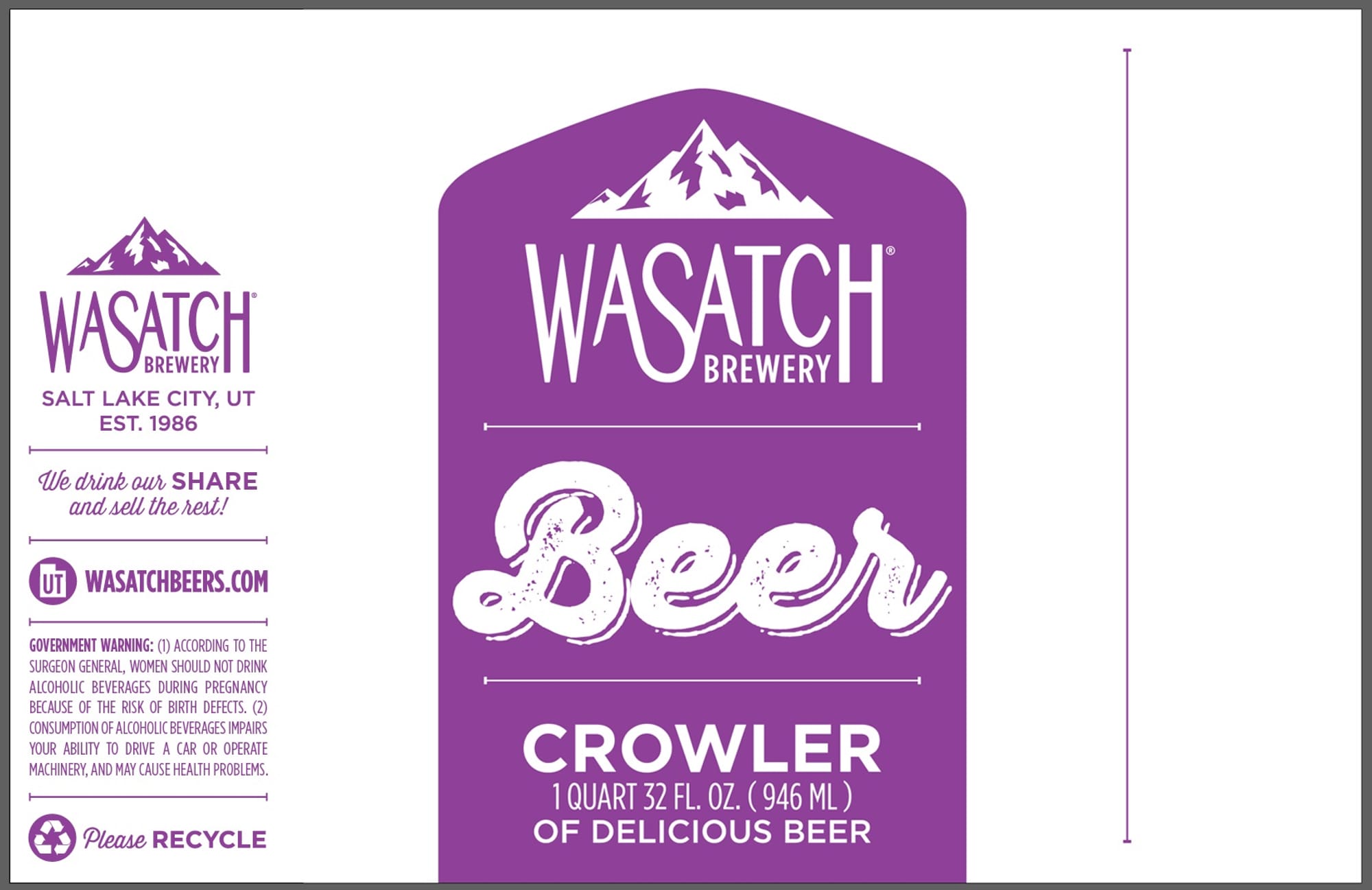 Beer by Wasatch Brewery - beer label