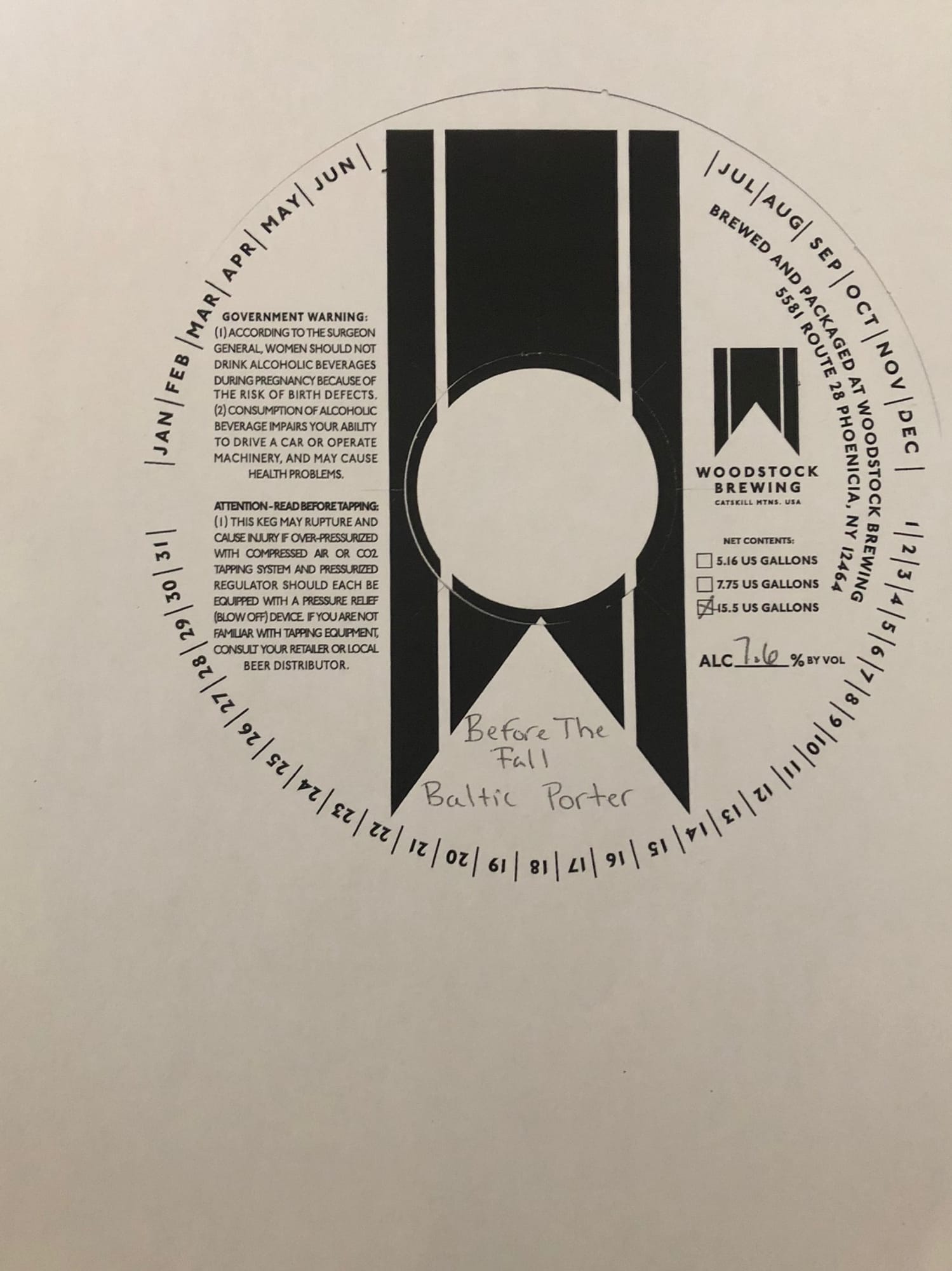 Before The Fall by Woodstock Brewing Company - beer label