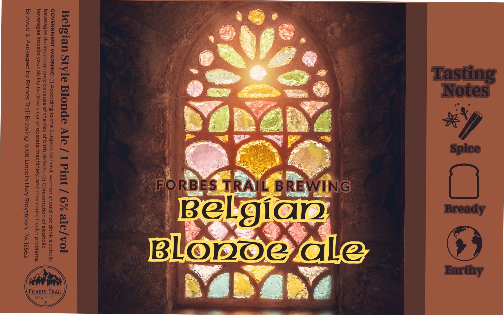 Belgian Blonde Ale by Forbes Trail Brewing - beer label