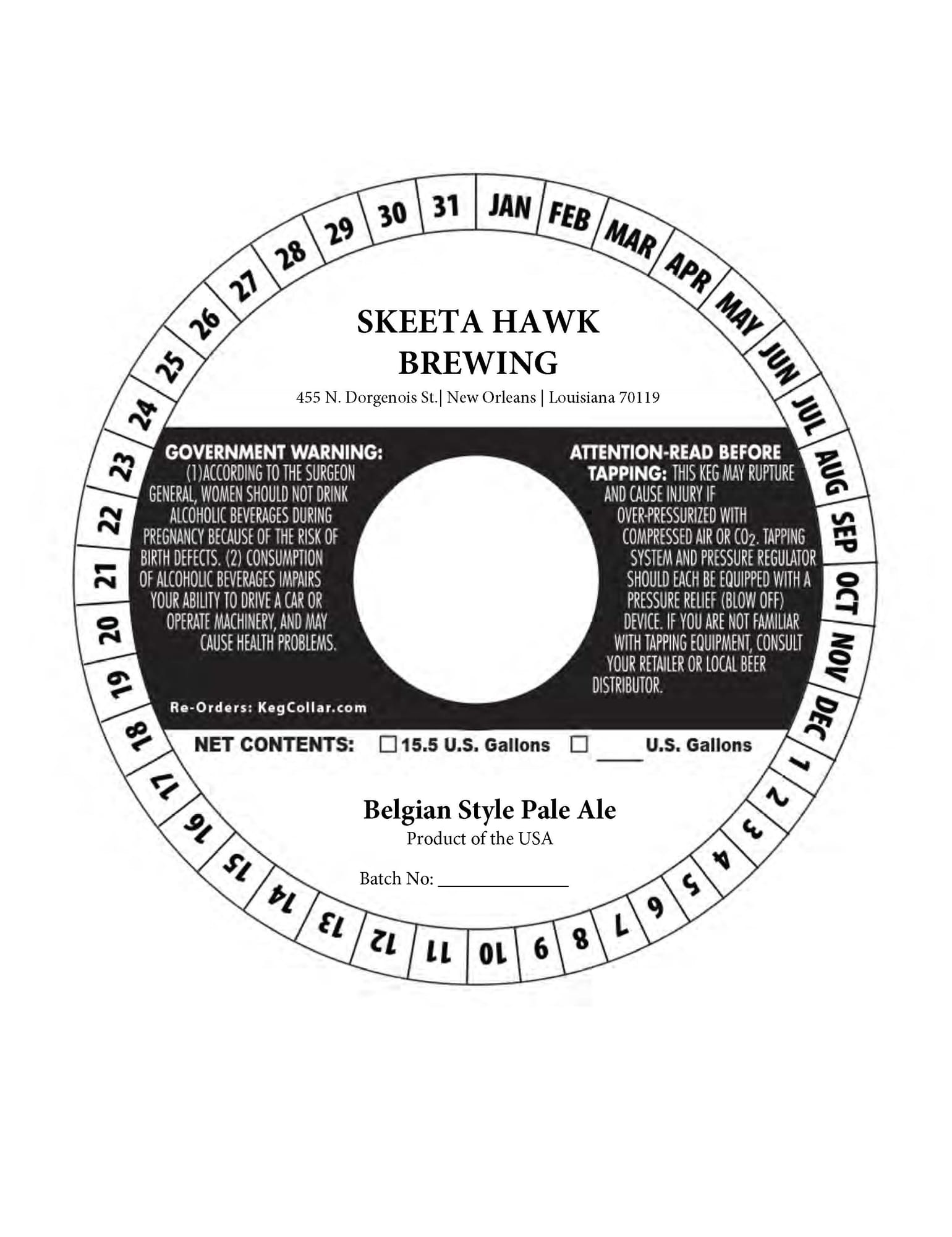 Belgian Style Pale Ale by Skeeta Hawk Brewing - beer label