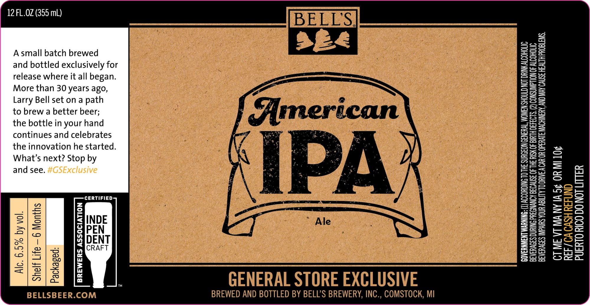 American IPA by Bell's Brewery - beer label