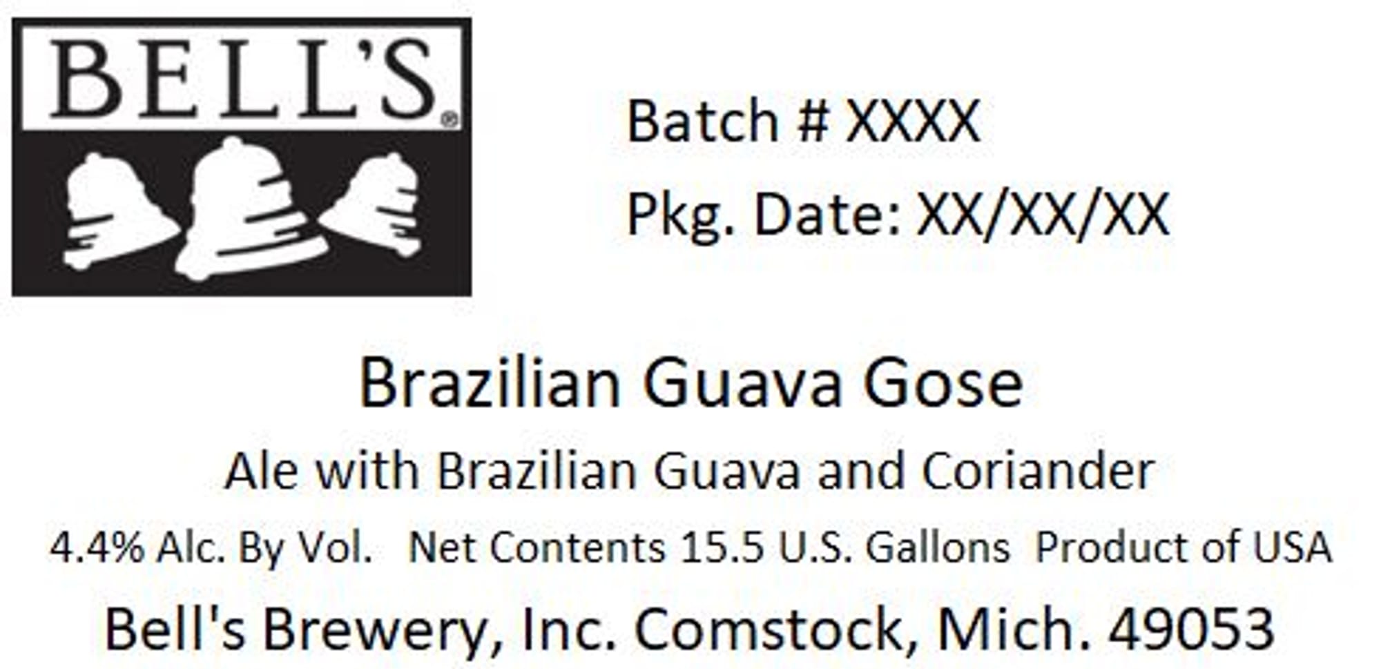 Brazilian Guava Gose by Bell's Brewery - beer label