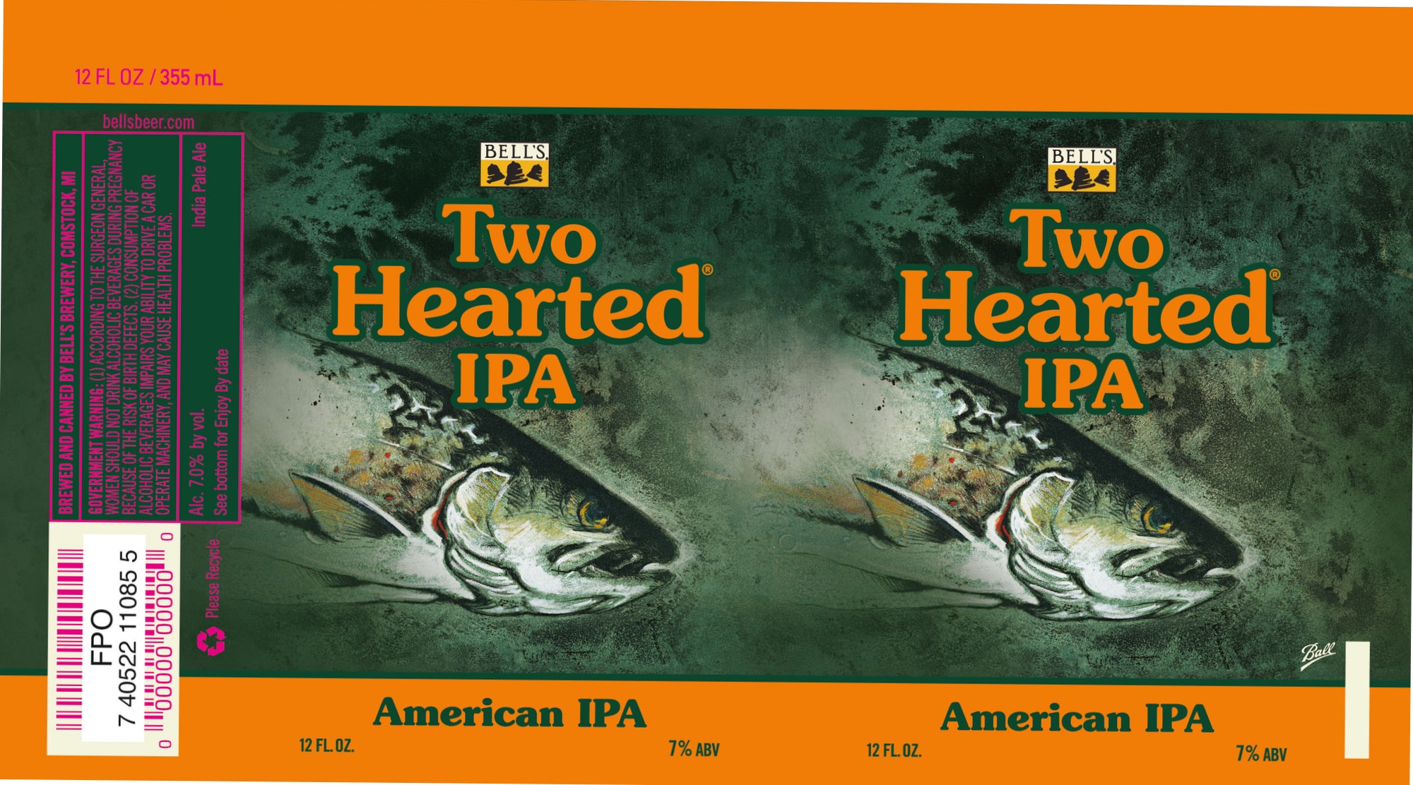Two Hearted IPA by Bell's Brewery - beer label
