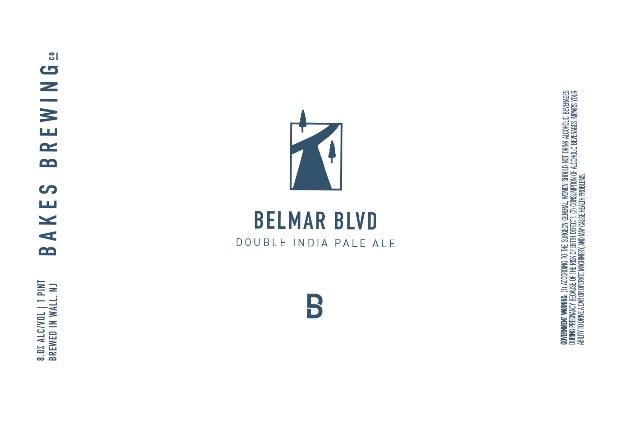 Belmar Blvd by Bakes Brewing Co. - beer label