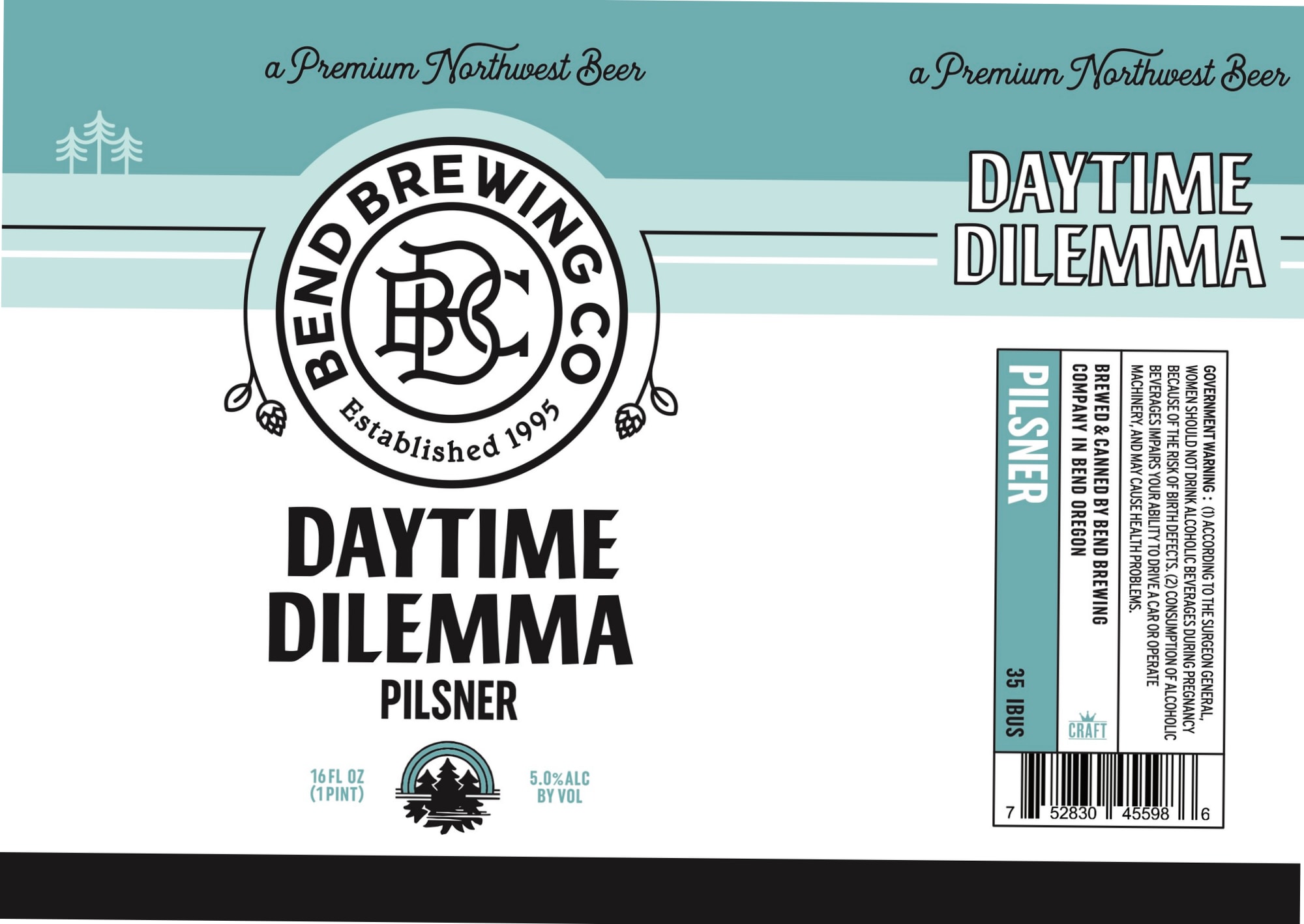 Daytime Dilemma Pilsner by Bend Brewing Co. - beer label