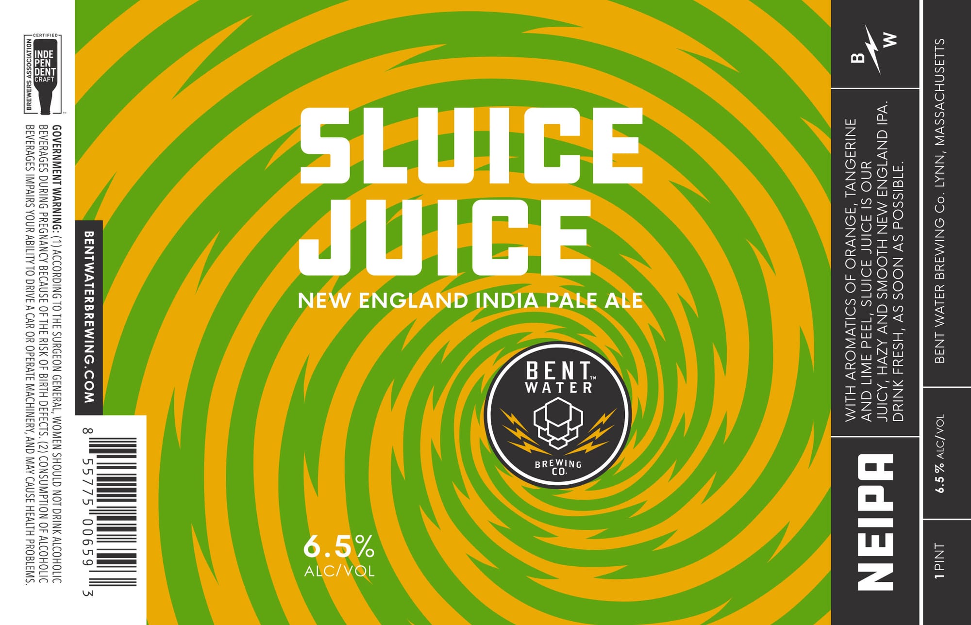Sluice Juice by Bent Water Brewing - beer label