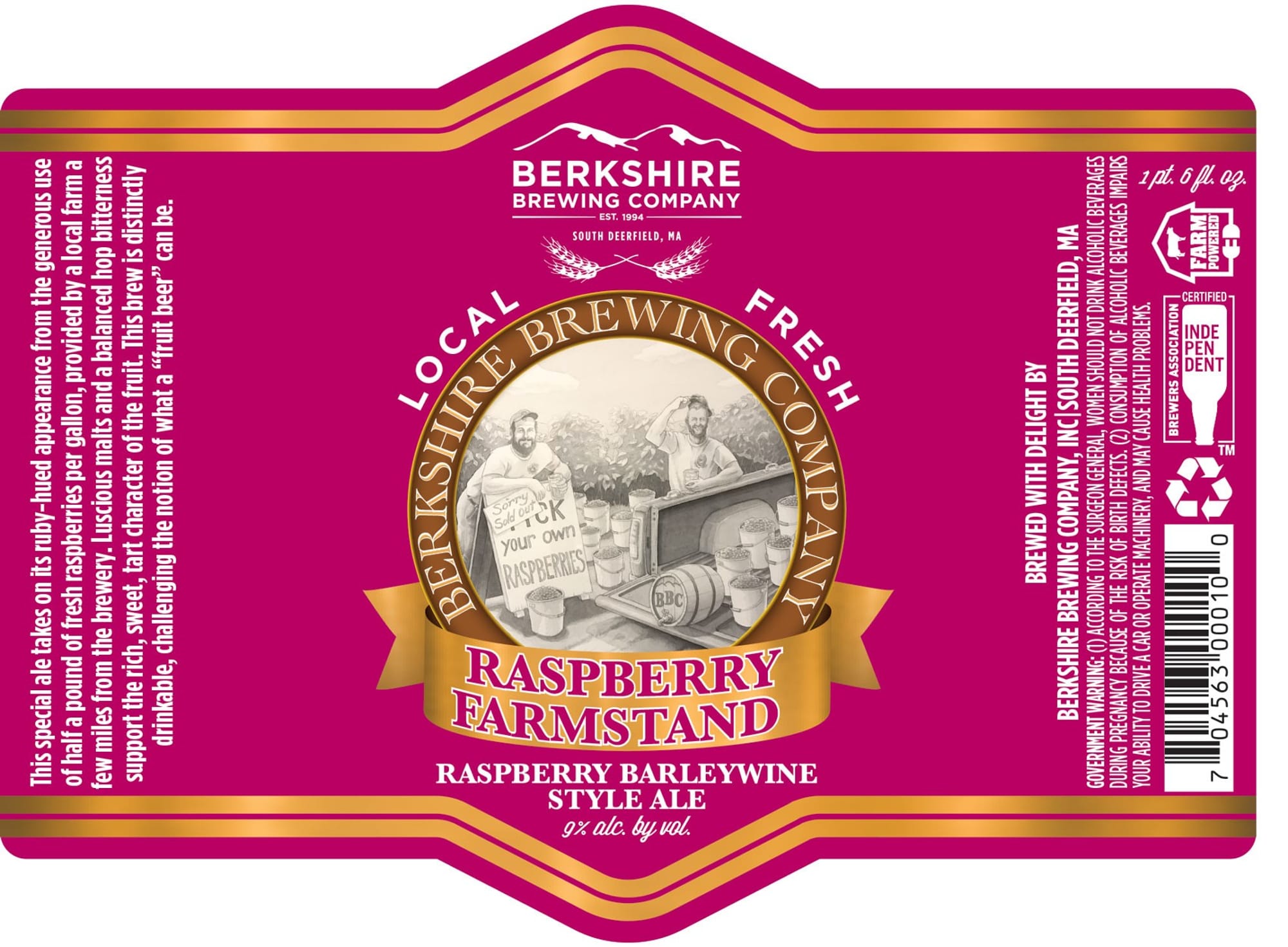 Raspberry Farmstand by Berkshire Brewing Company - beer label