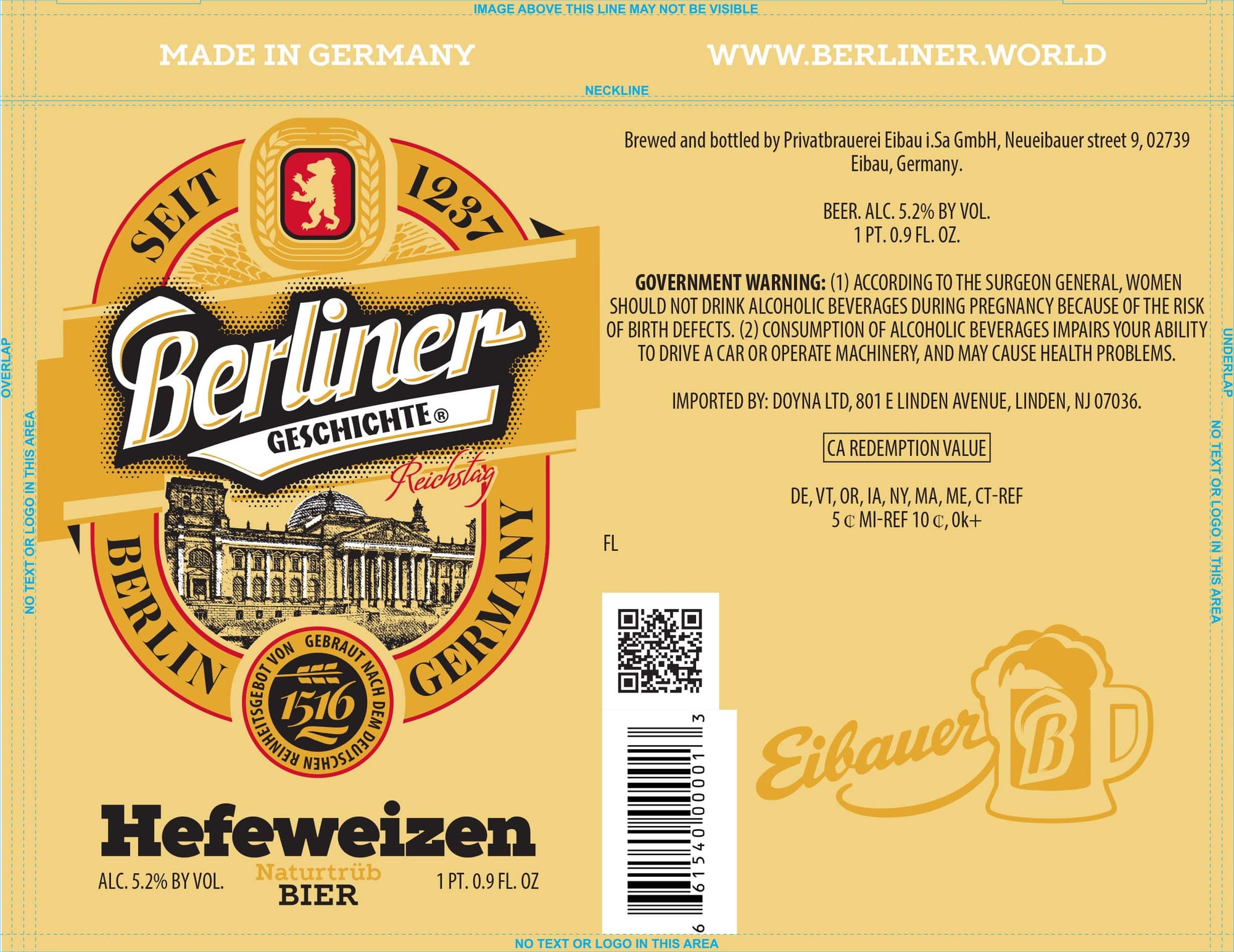 Berliner Geschichte by Privatbrauerei Eibau i.Sa GmbH - beer label