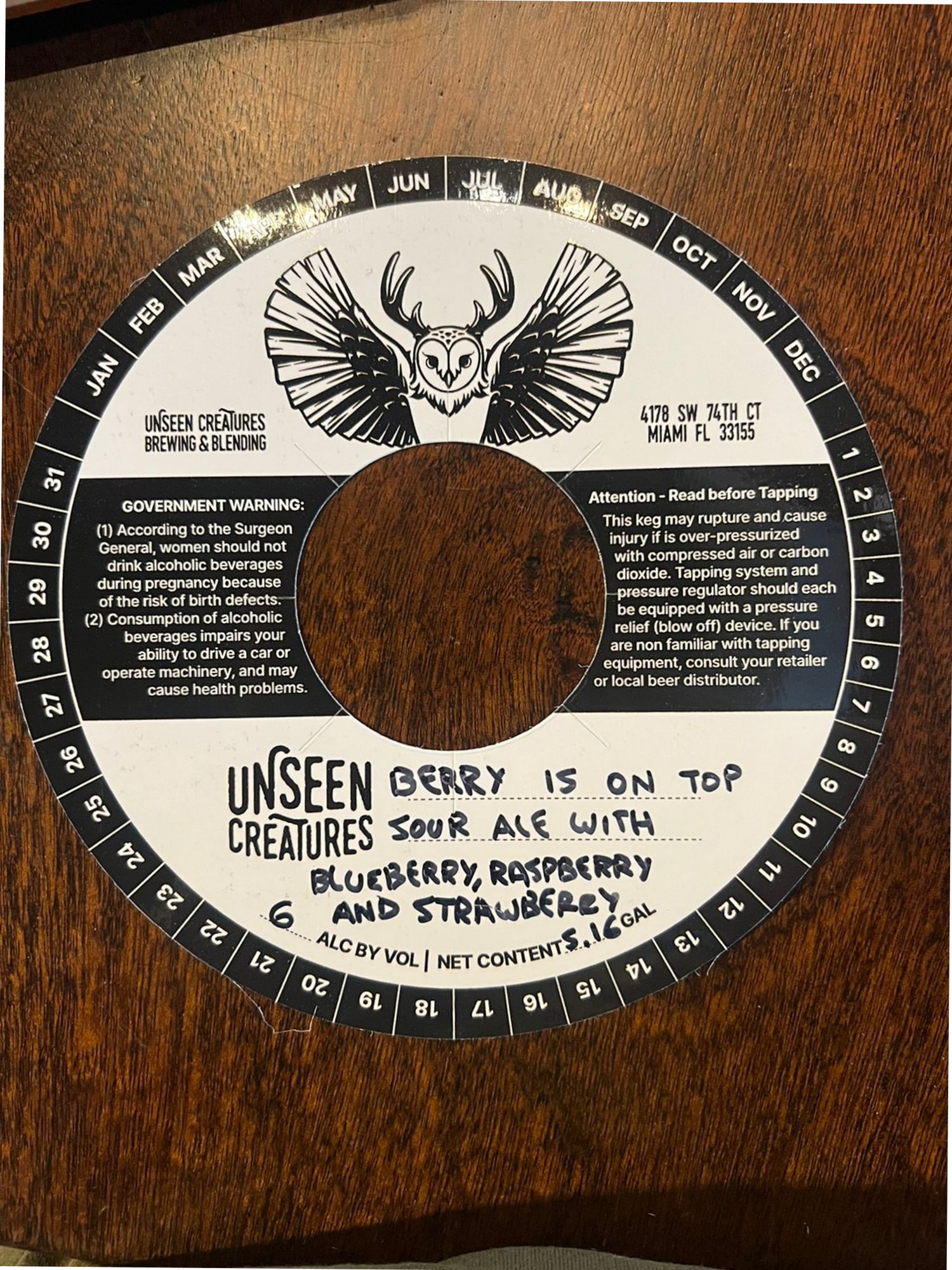 Berry Is On Top by Unseen Creatures Brewing & Blending - beer label