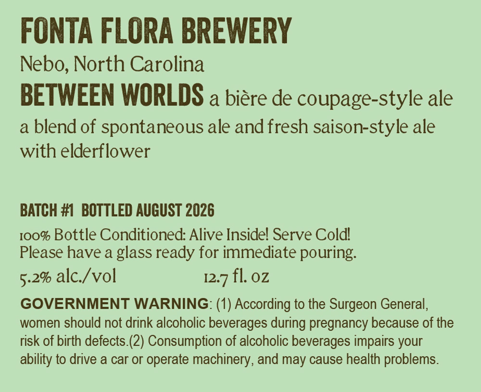 Between Worlds by Fonta Flora Brewery - beer label