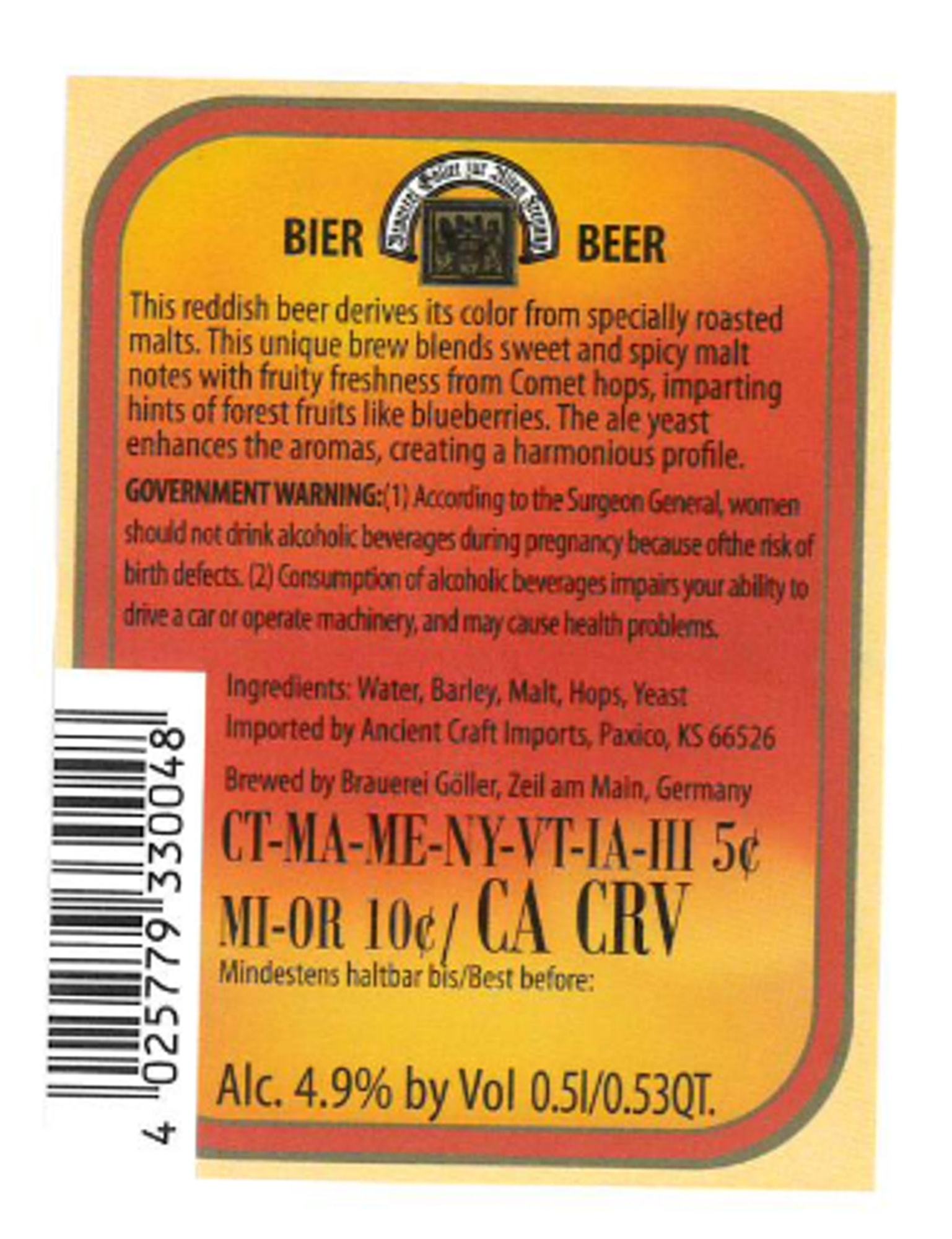 BIER by Brauerei Göller - beer label