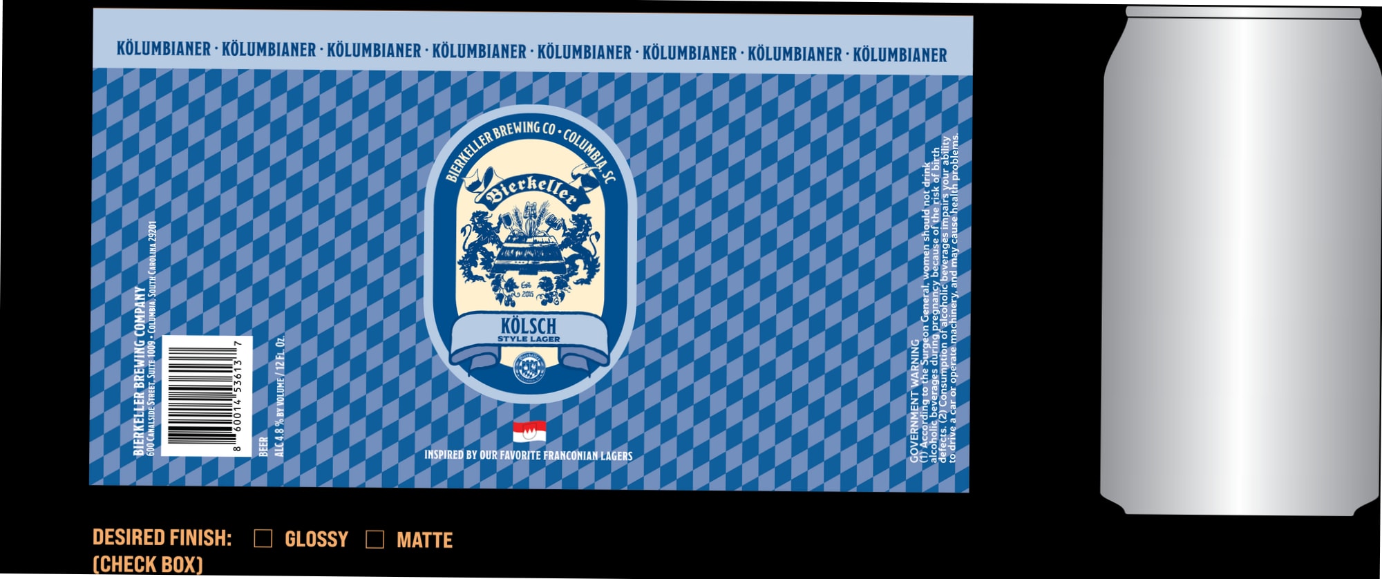 Bierkeller Kölsch by Bierkeller Brewing Co. - beer label