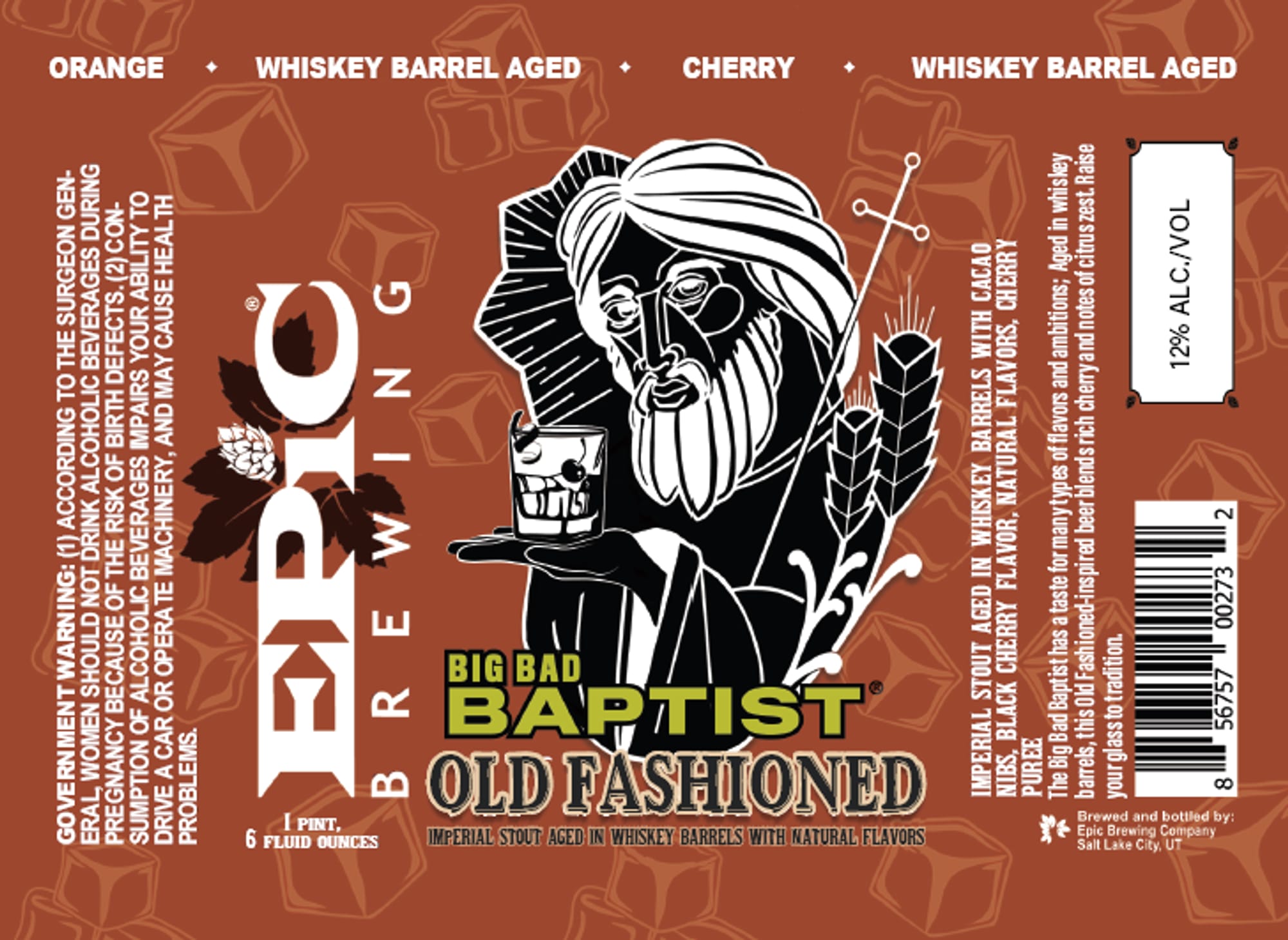 Big Bad Old Fashioned by Epic Brewing - beer label