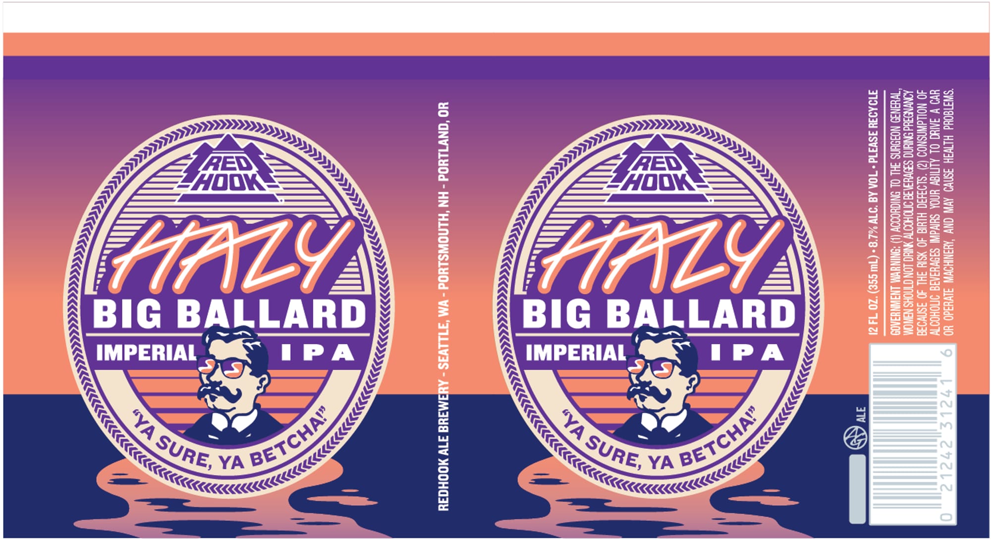 Big Ballard Imperial Hazy IPA by Redhook Brewery - beer label