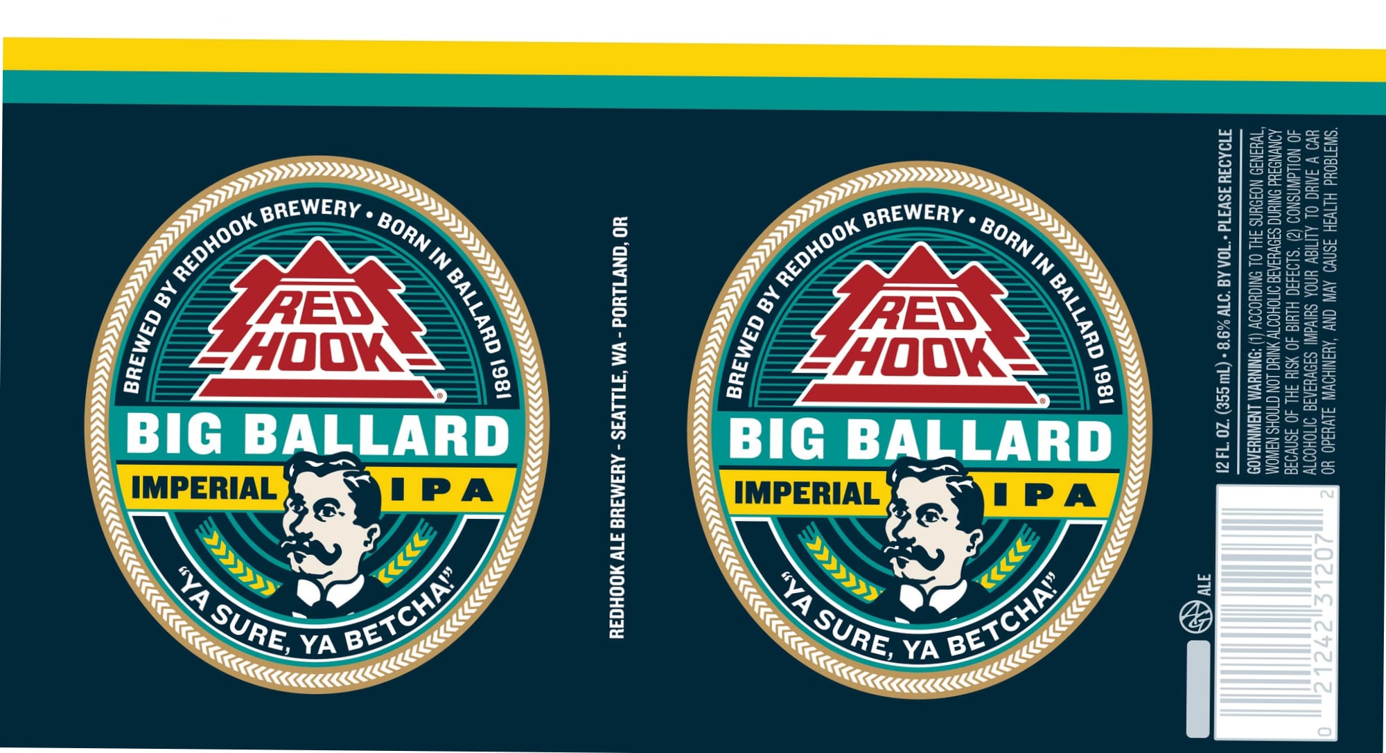 Big Ballard Imperial IPA by Redhook Brewery - beer label