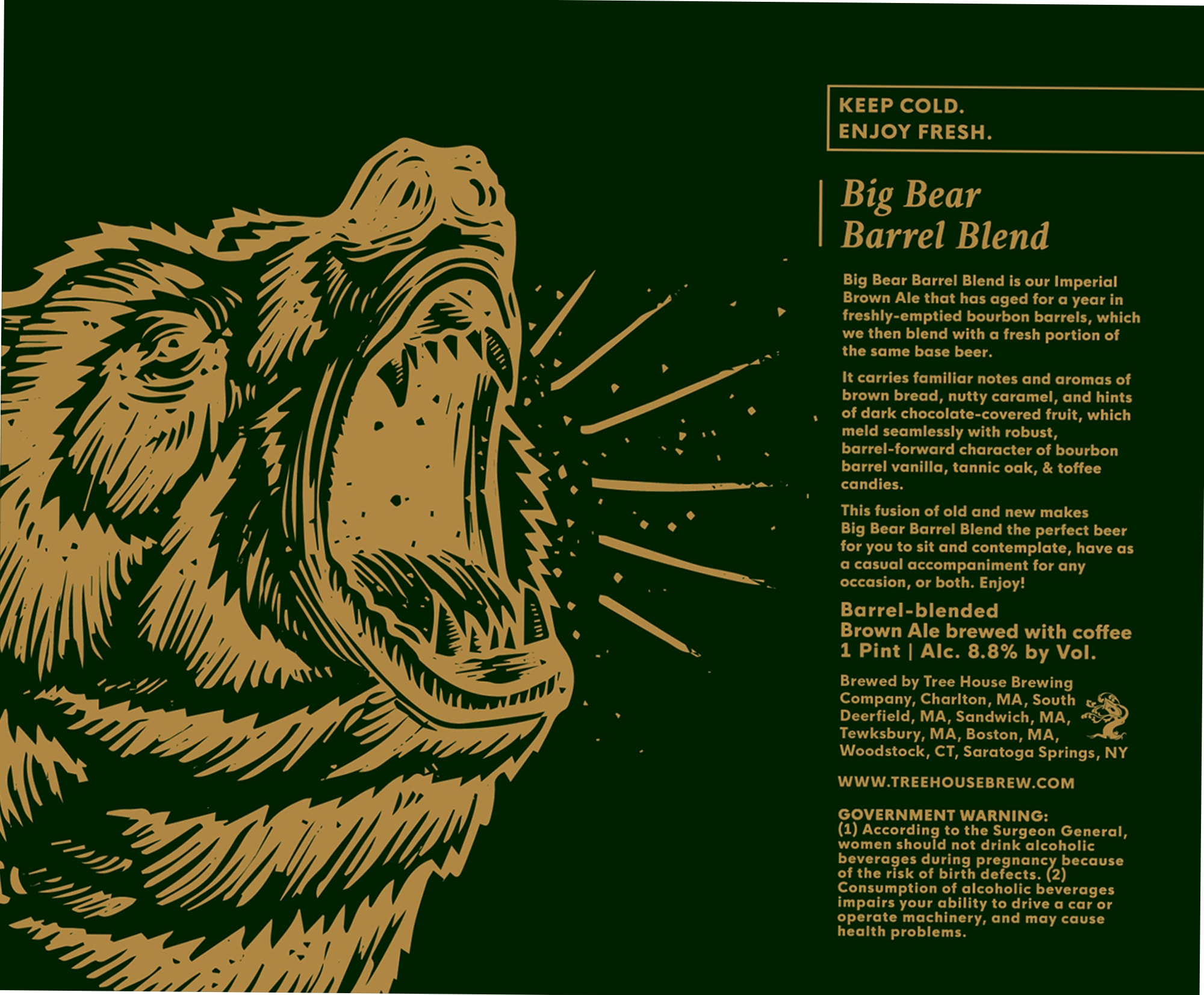 Big Bear Barrel Blend by Tree House Brewing Company - beer label