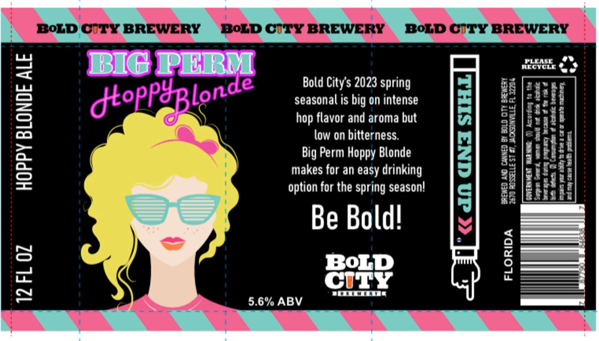 Big Perm Hoppy Blonde by Bold City Brewery - beer label
