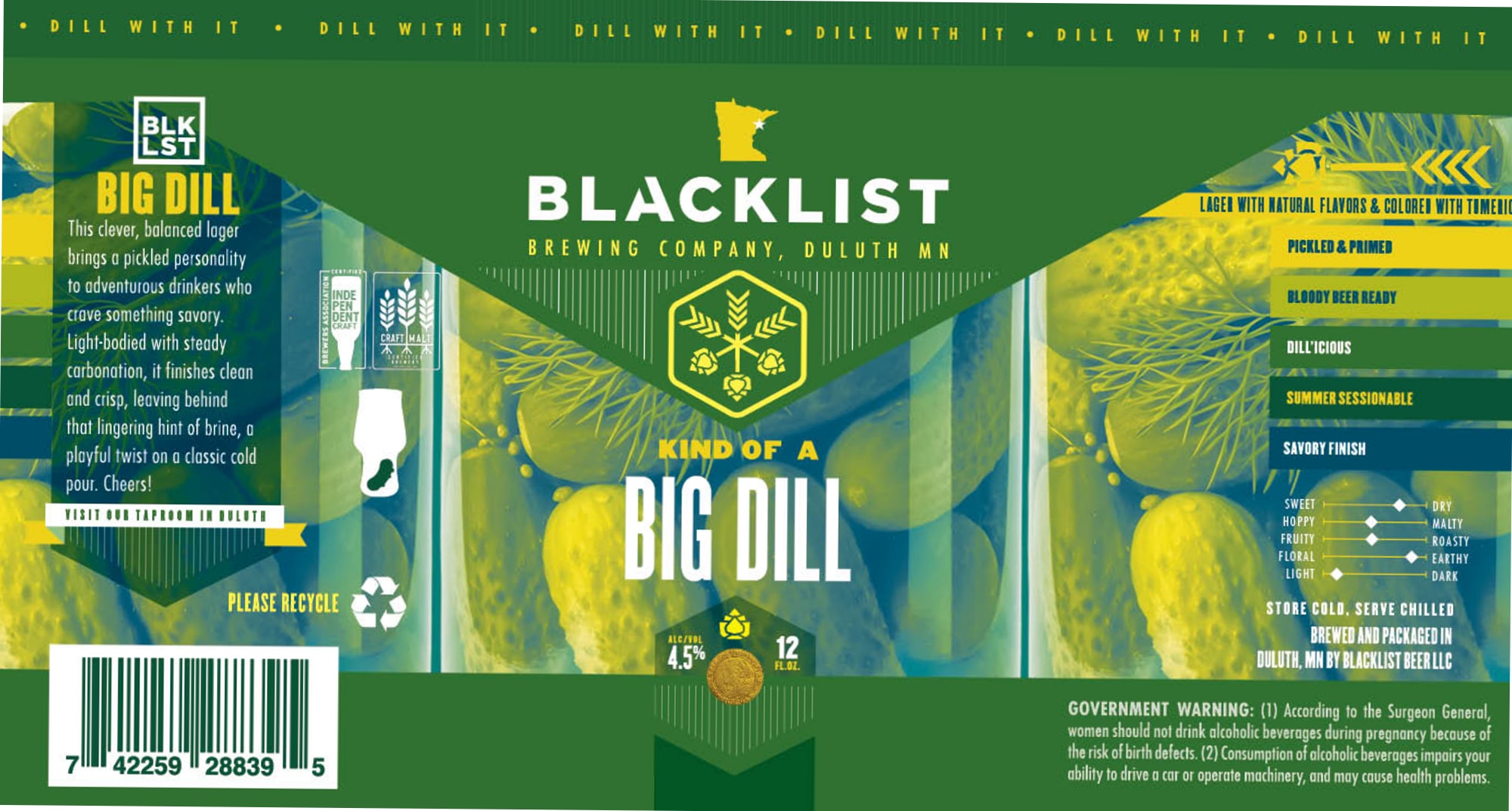 Big Dill by Blacklist Brewing Company - beer label