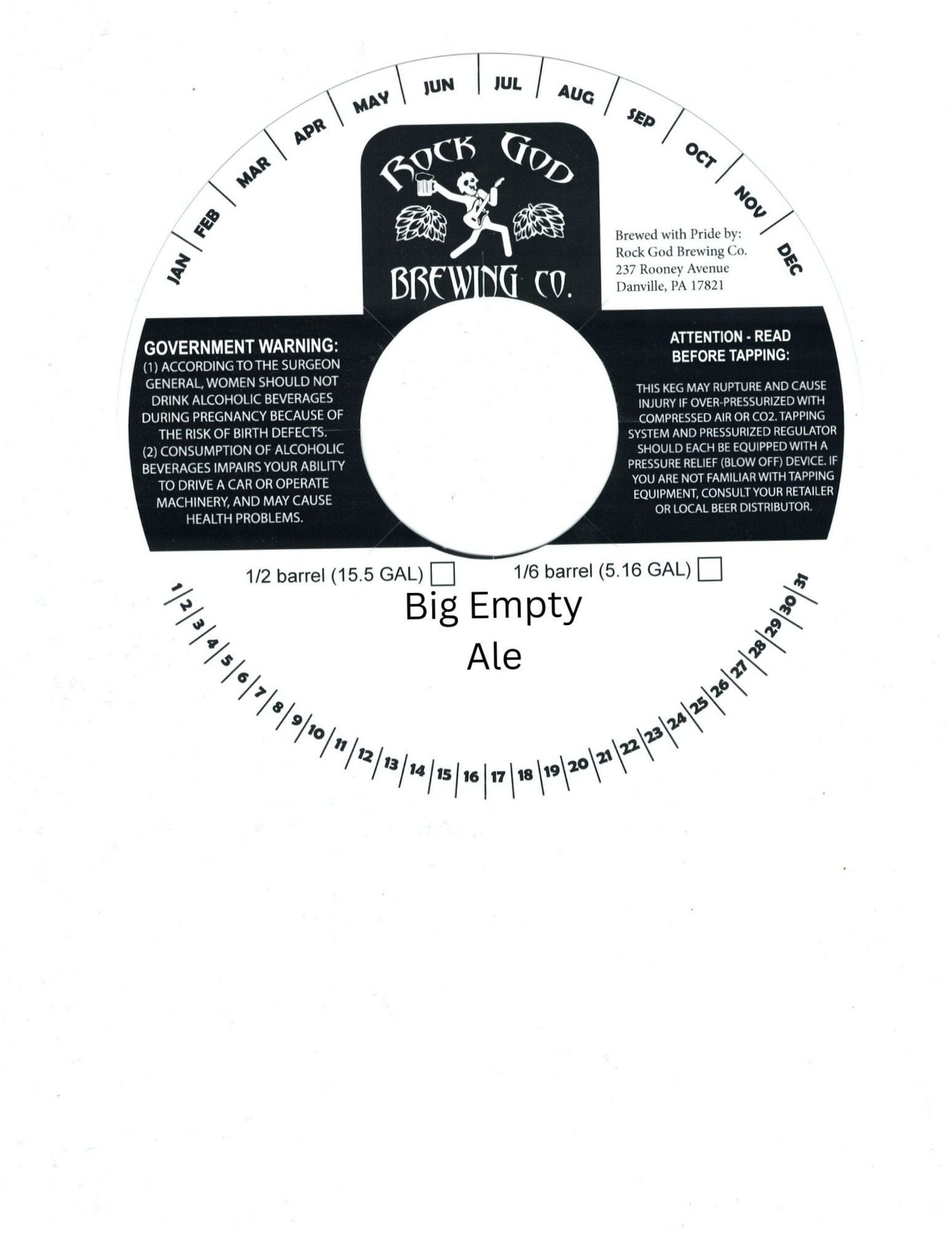 Big Empty by Rock God Brewing Co. - beer label