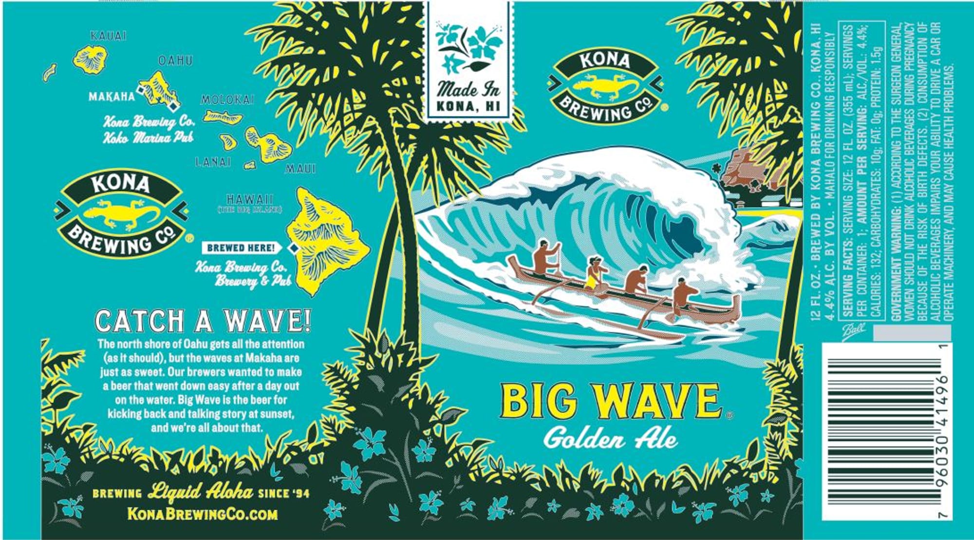 Big Wave Golden Ale by Kona Brewing Co. - beer label