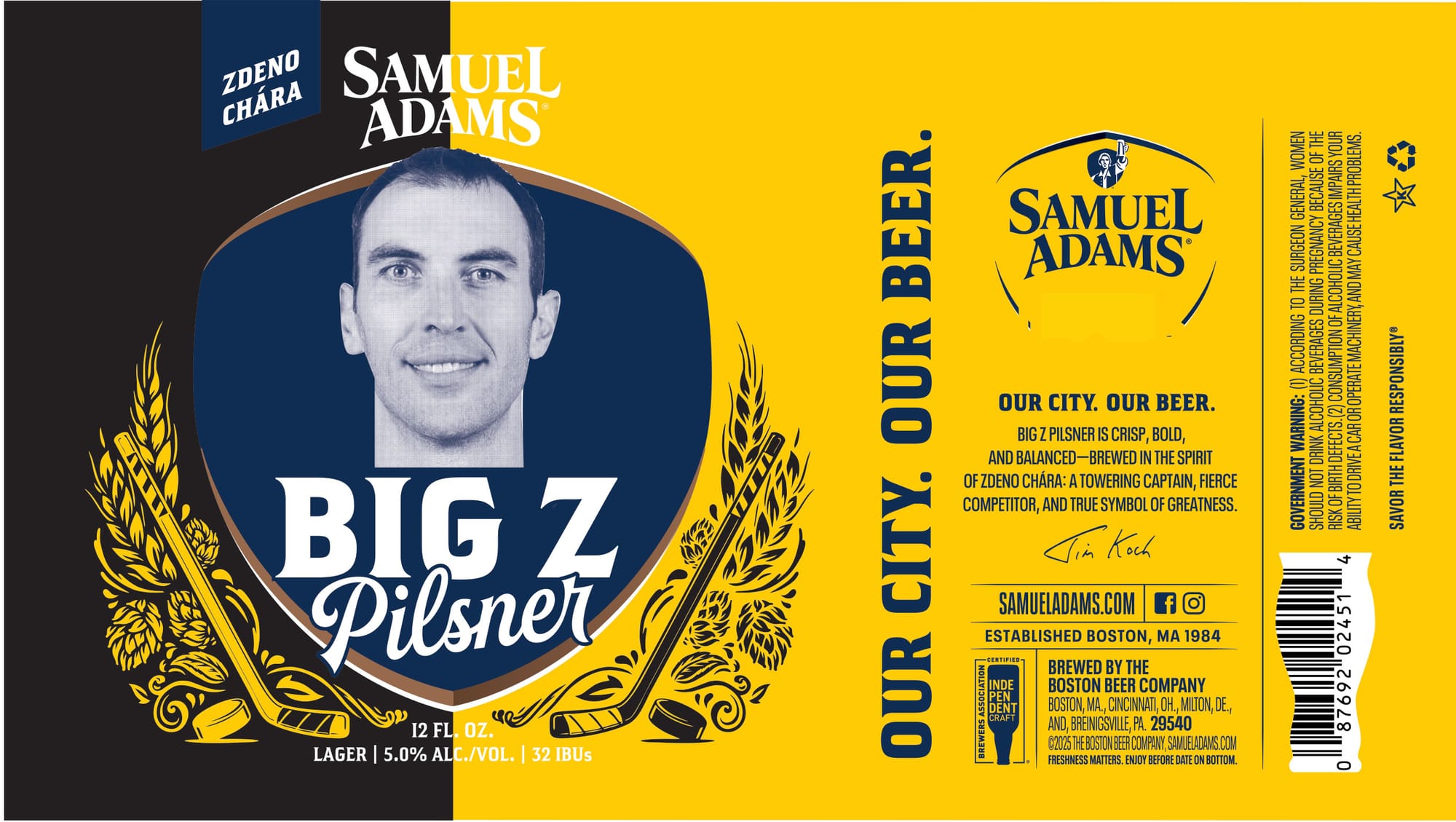 Big Z Pilsner by Samuel Adams - beer label