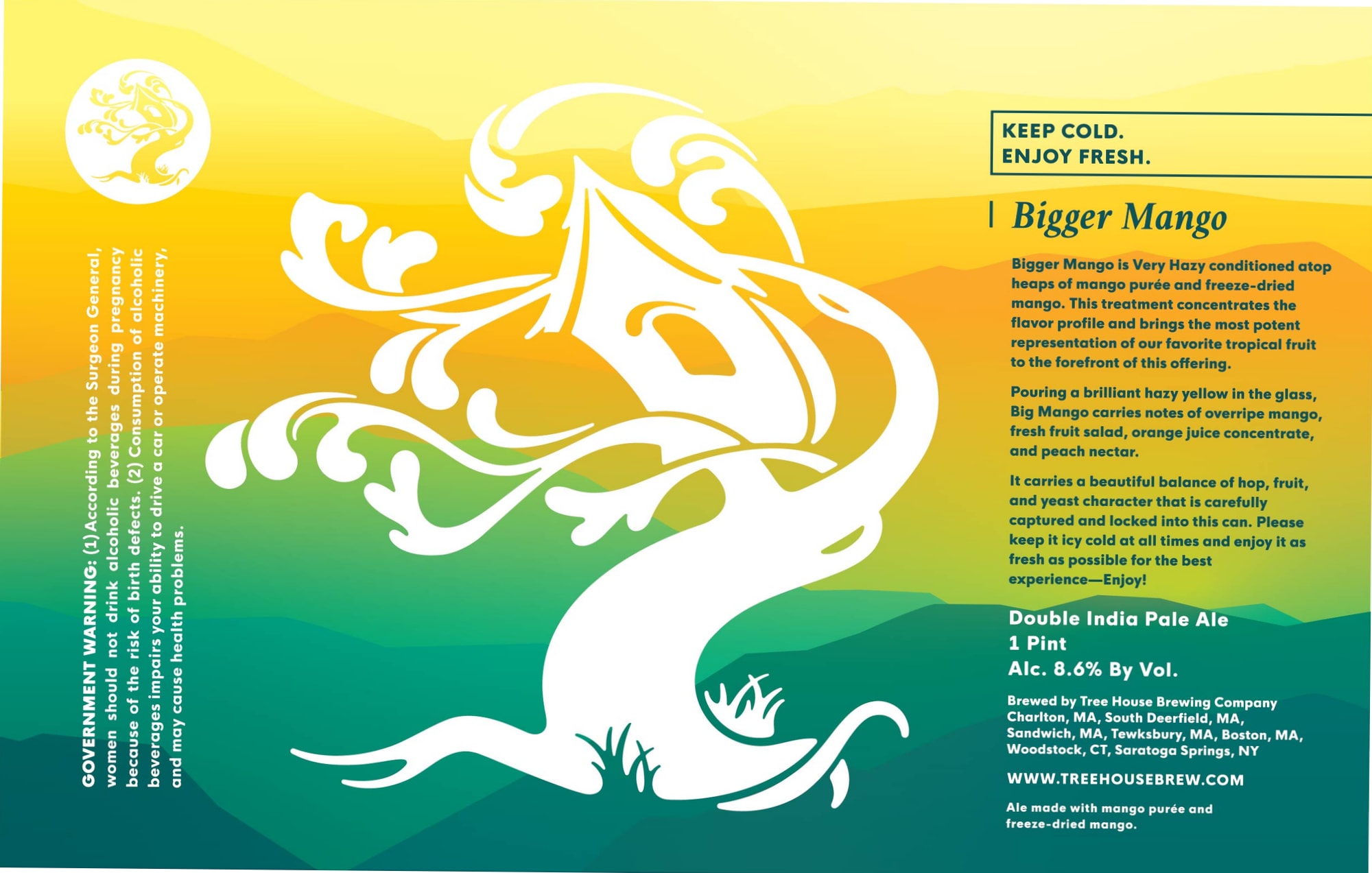 Bigger Mango by Tree House Brewing Company - beer label