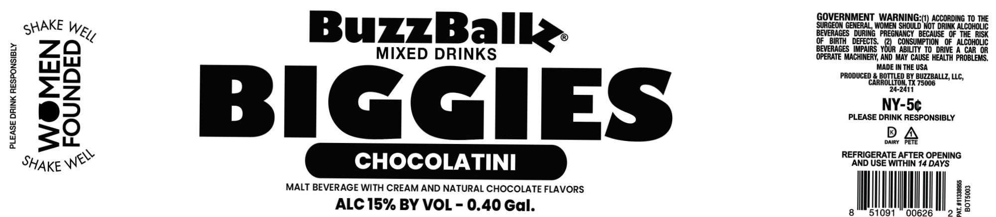 Biggies Chocolatini by BuzzBallz - beer label