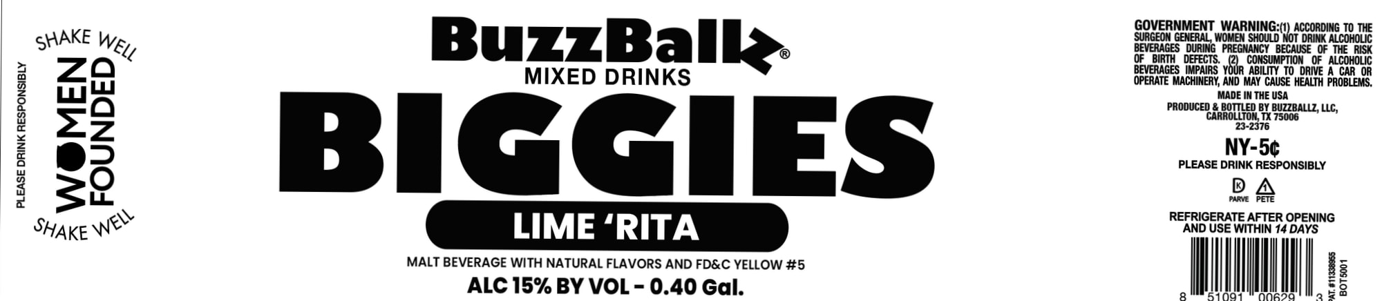 Biggies Lime ‘Rita by BuzzBallz, LLC - beer label