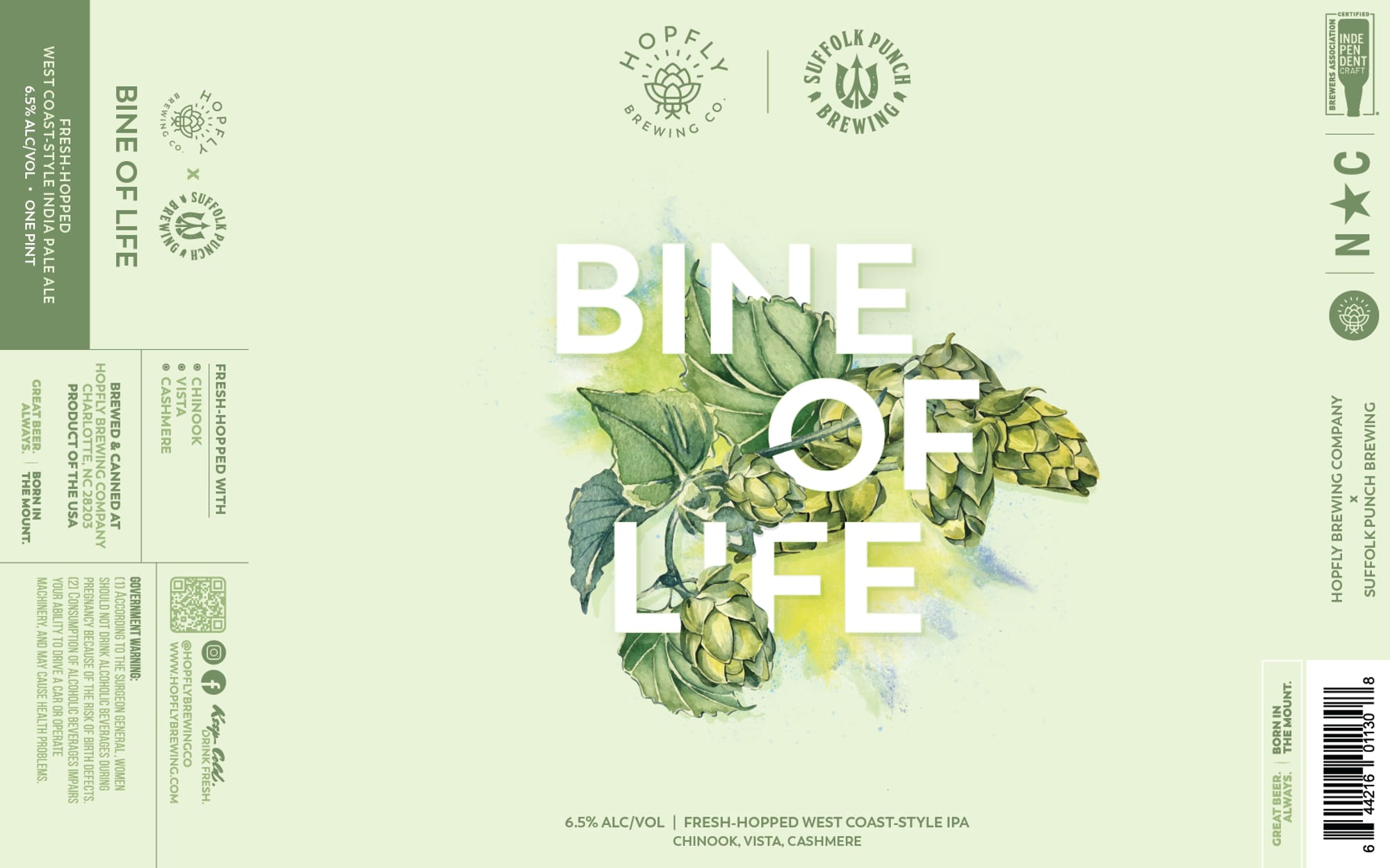 Bine of Life by Hopfully Brewing Co. x Suffolk Punch Brewing - beer label