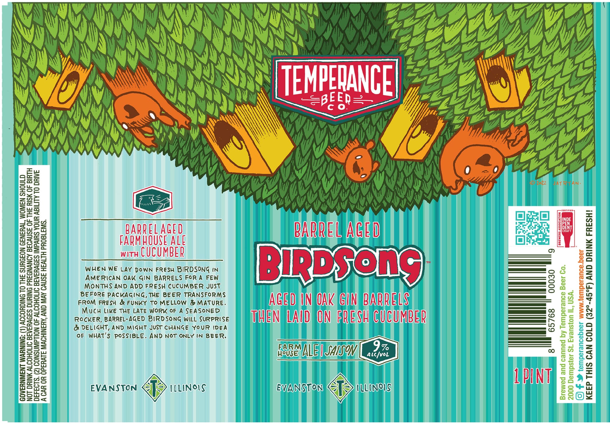 Birdsong by Temperance Beer Co. - beer label