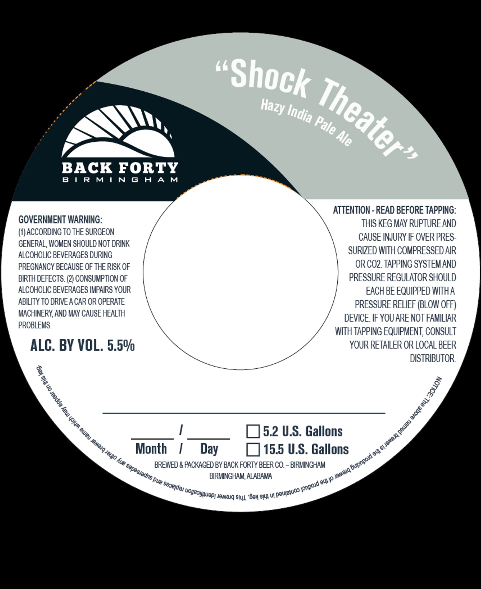 Shock Theater by Back Forty Brewing Co. - beer label