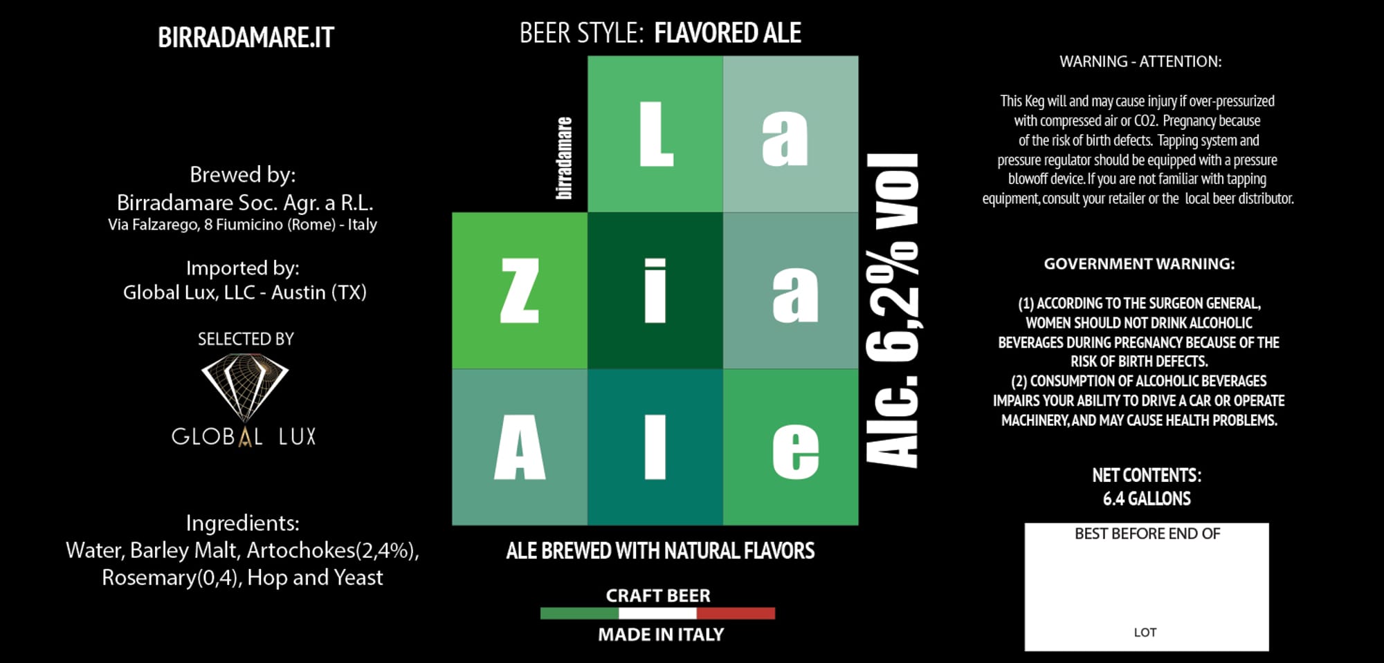 La Zia Ale by Birradamare Soc. Agr. a R.L. - beer label