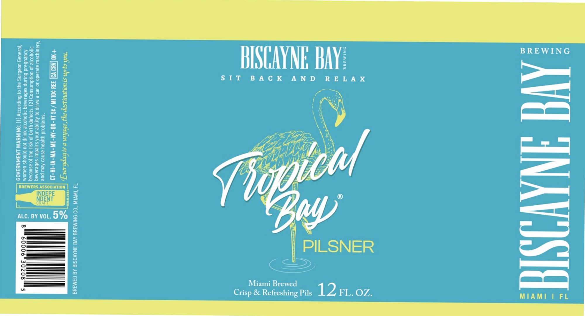 Tropical Bay Pilsner by Biscayne Bay Brewing - beer label