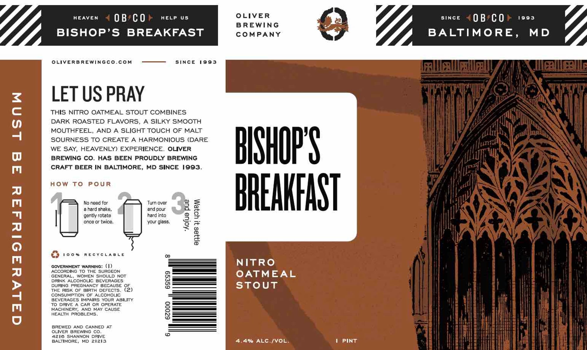Bishop’s Breakfast by Oliver Brewing Company - beer label