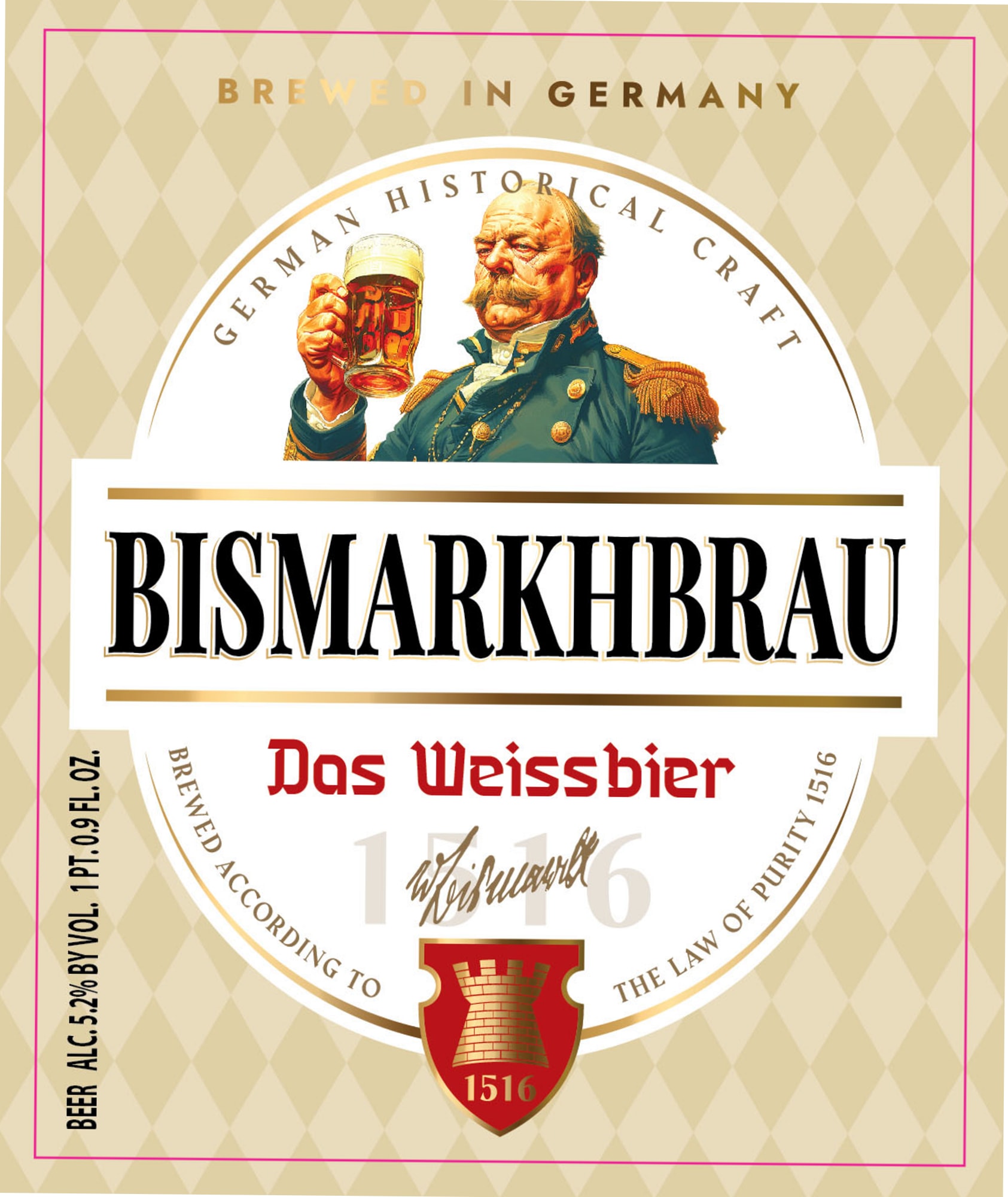 Bismarckbrau by Privatbrauerei A. Kick - beer label