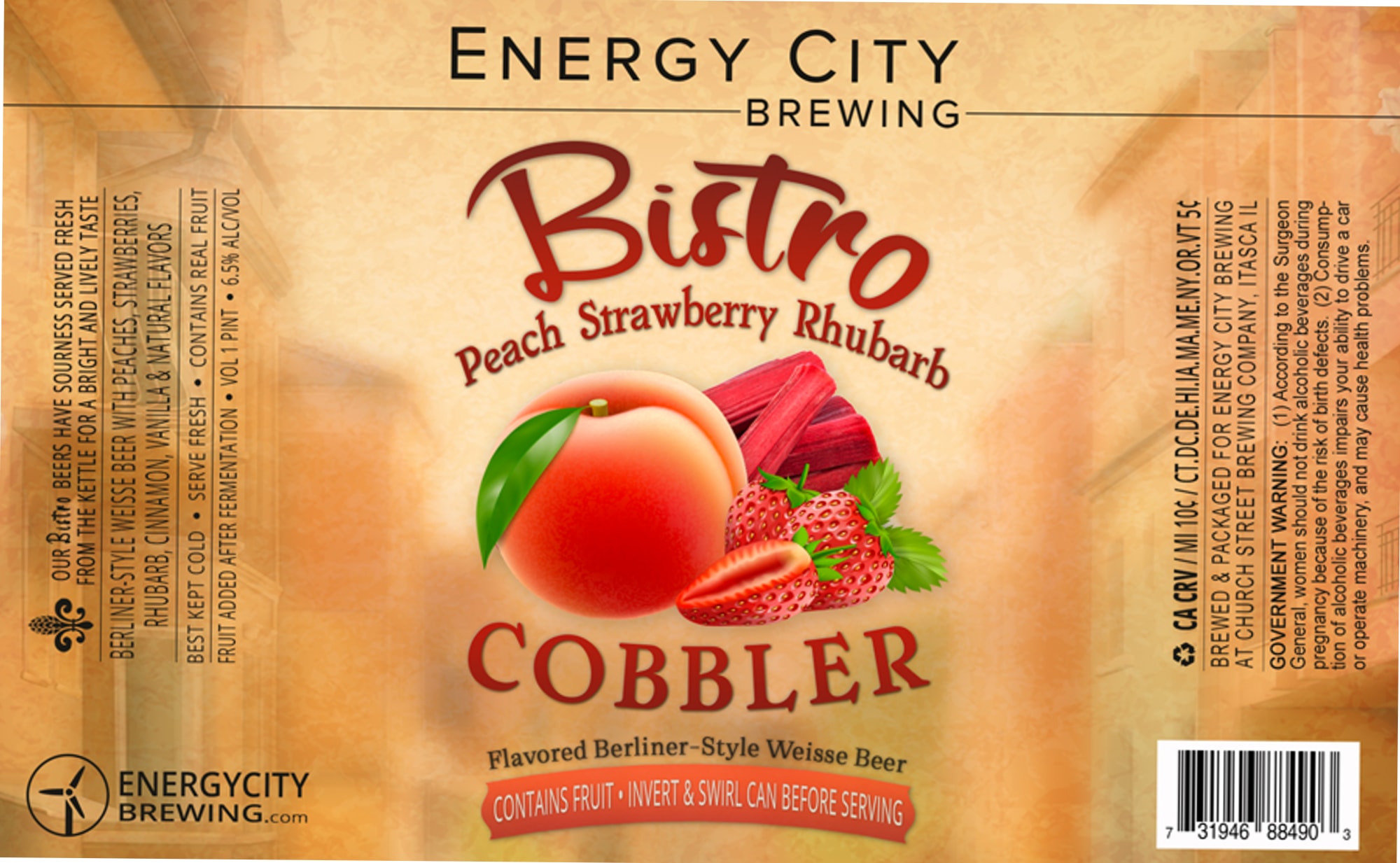 Bistro Cobbler by Energy City Brewing - beer label