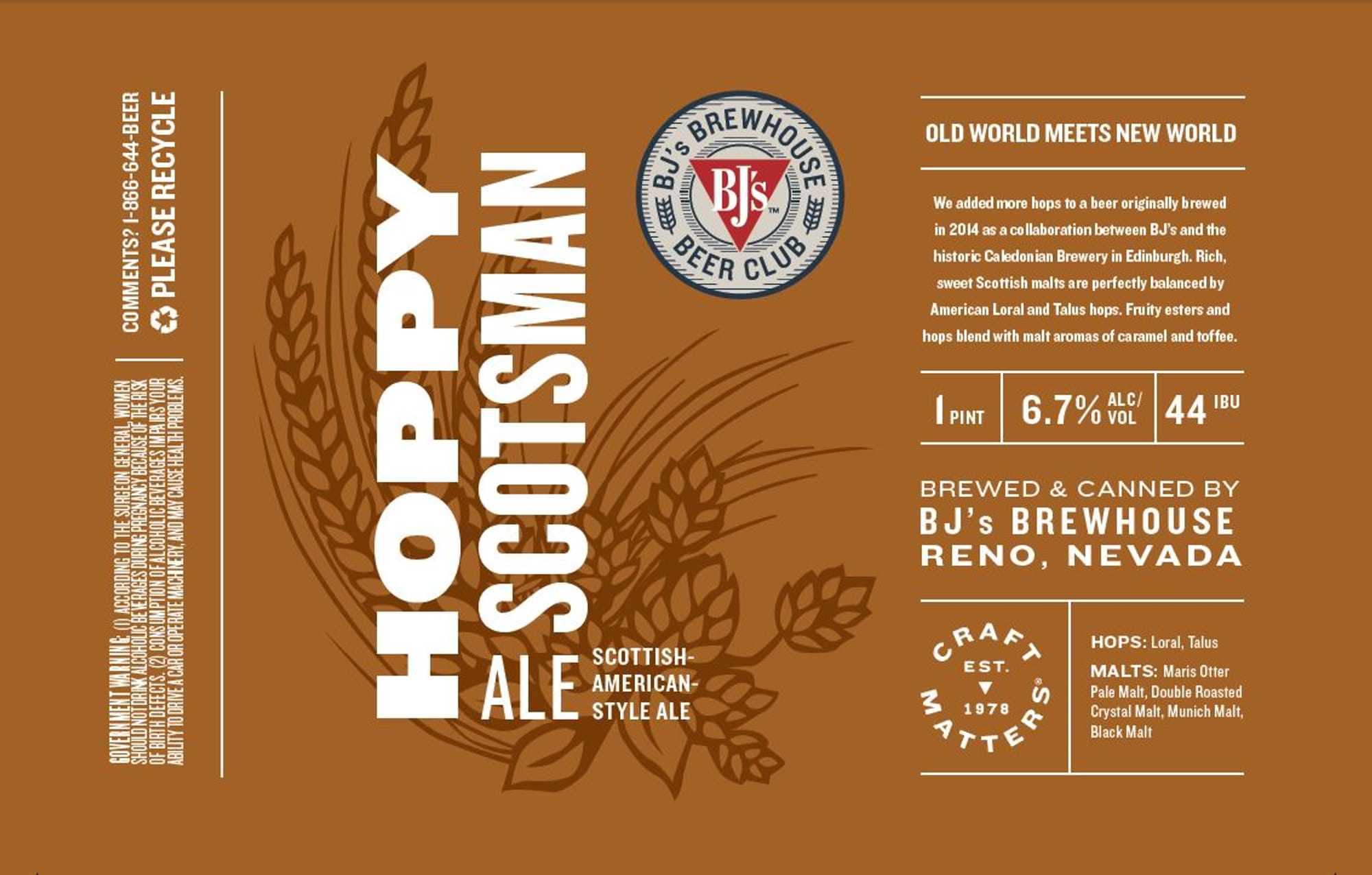 Hoppy Scotsman by BJ’s Brewhouse - beer label