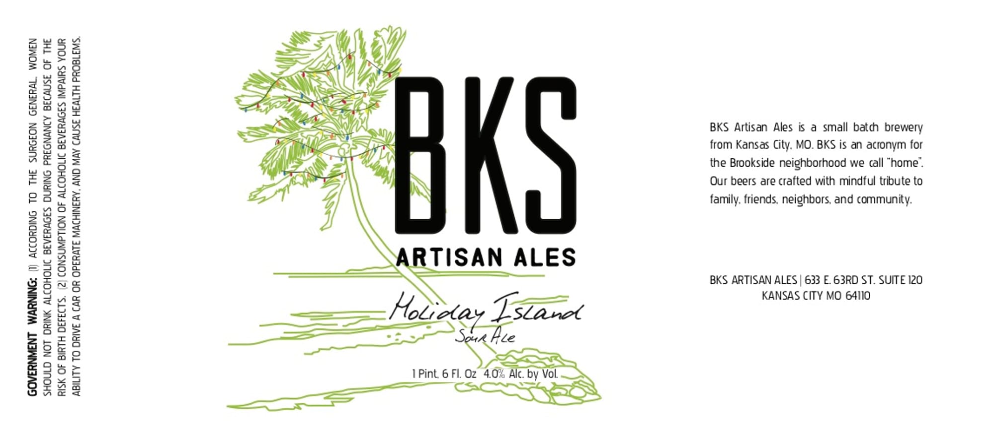Holiday Island Sour Ale by BKS Artisan Ales - beer label