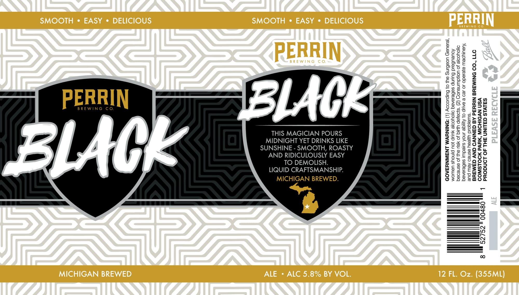 Black Ale by Perrin Brewing Co. - beer label