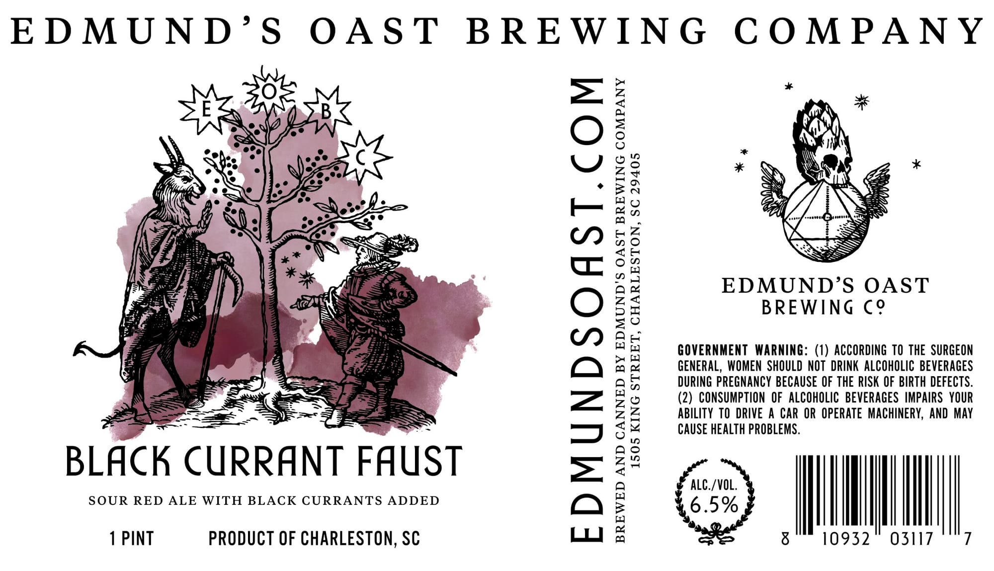 Black Currant Faust by Edmund's Oast Brewing Company - beer label
