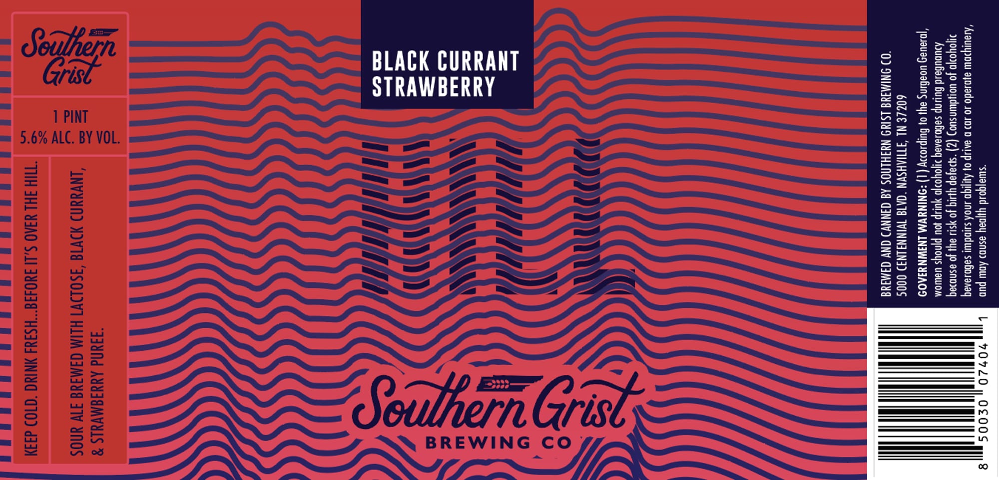 Black Currant Strawberry by Southern Grist Brewing Co. - beer label