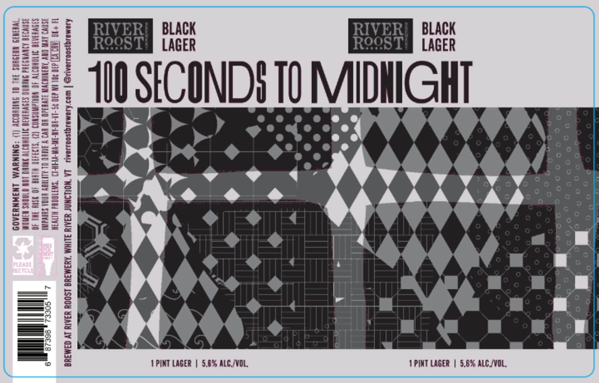 100 Seconds to Midnight by River Roost Brewery - beer label