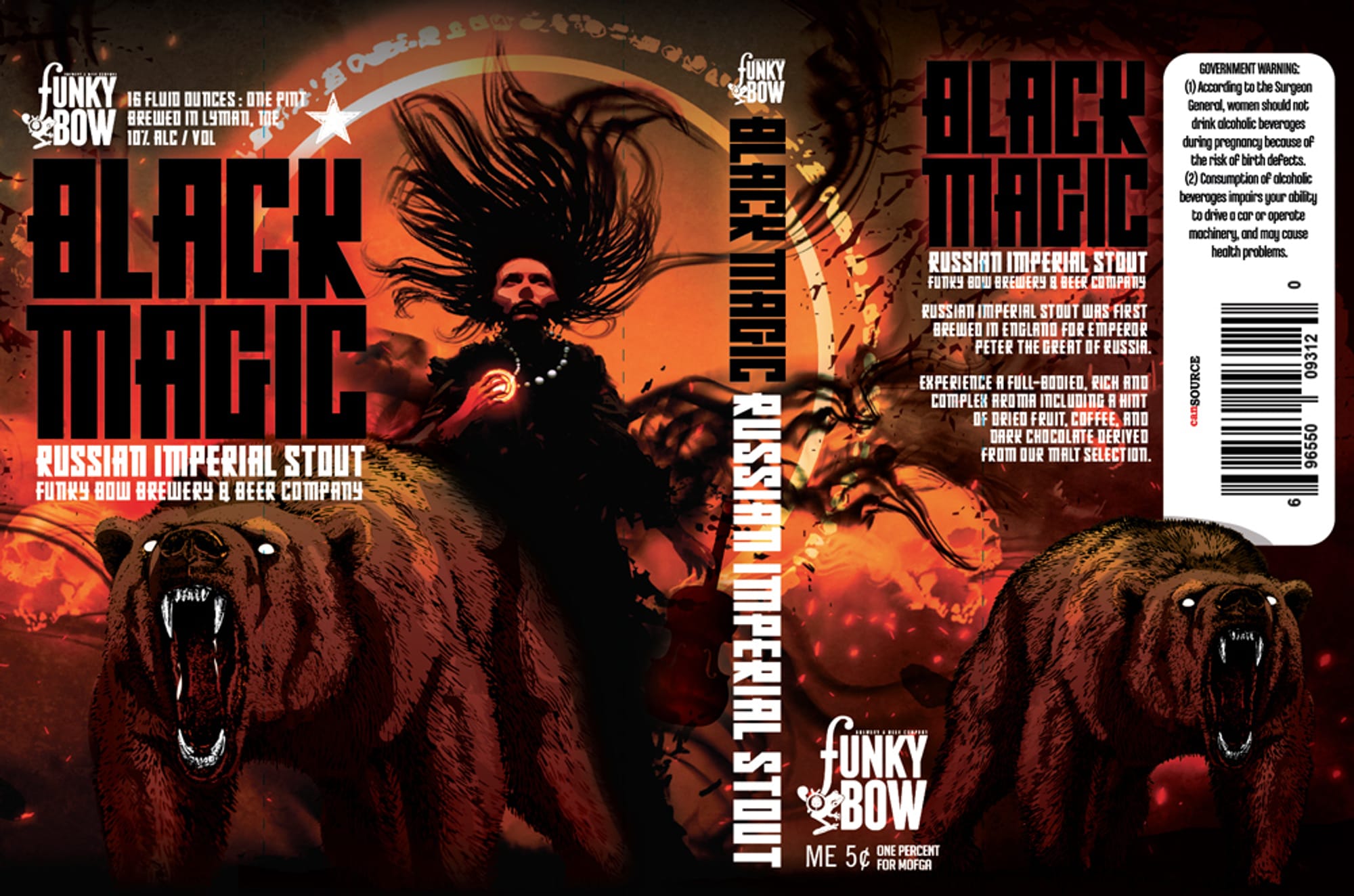 Black Magic Russian Imperial Stout by Funky Bow Brewery & Beer Company - beer label