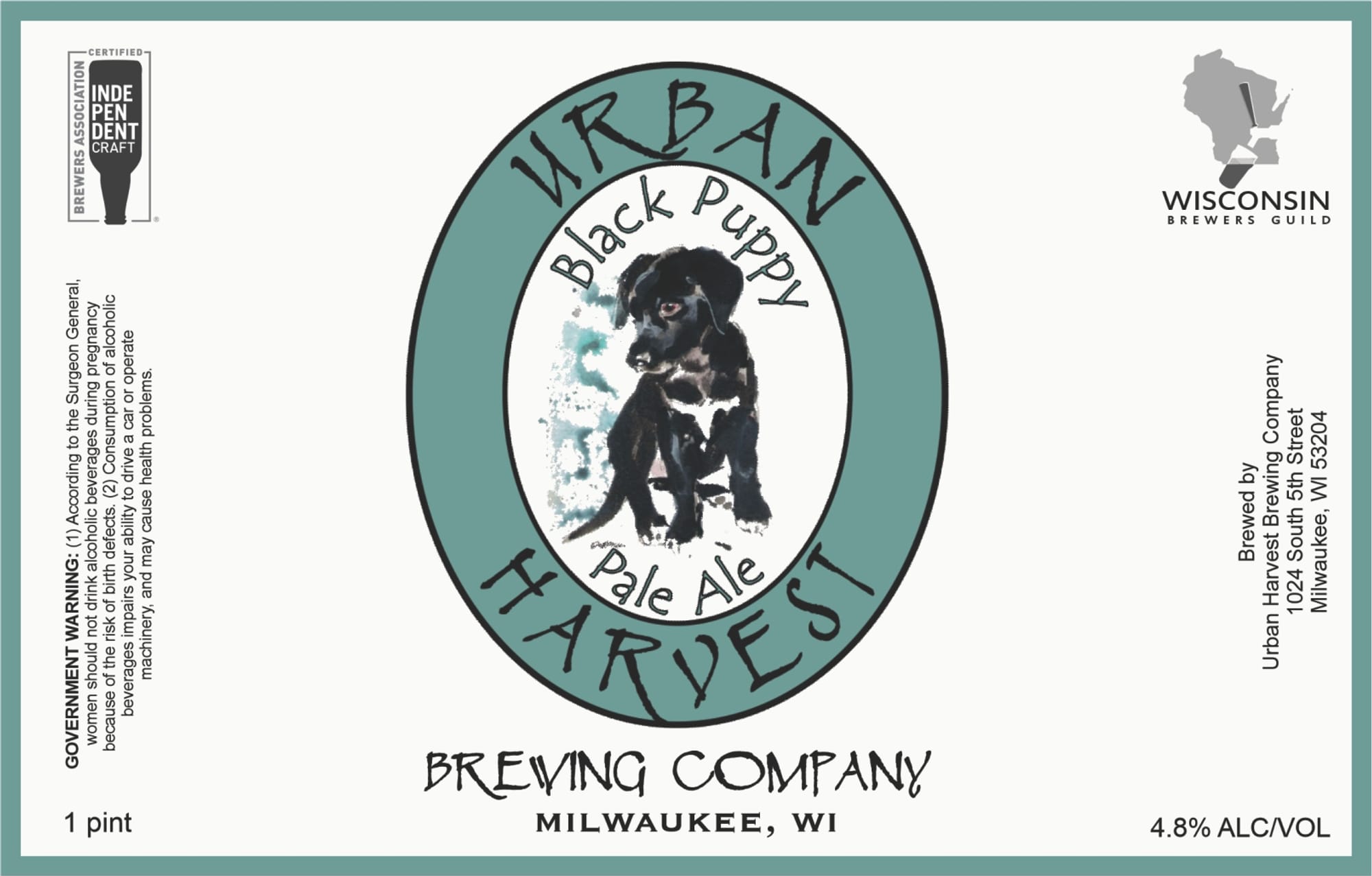 Black Puppy Pale Ale by Urban Harvest Brewing Company - beer label