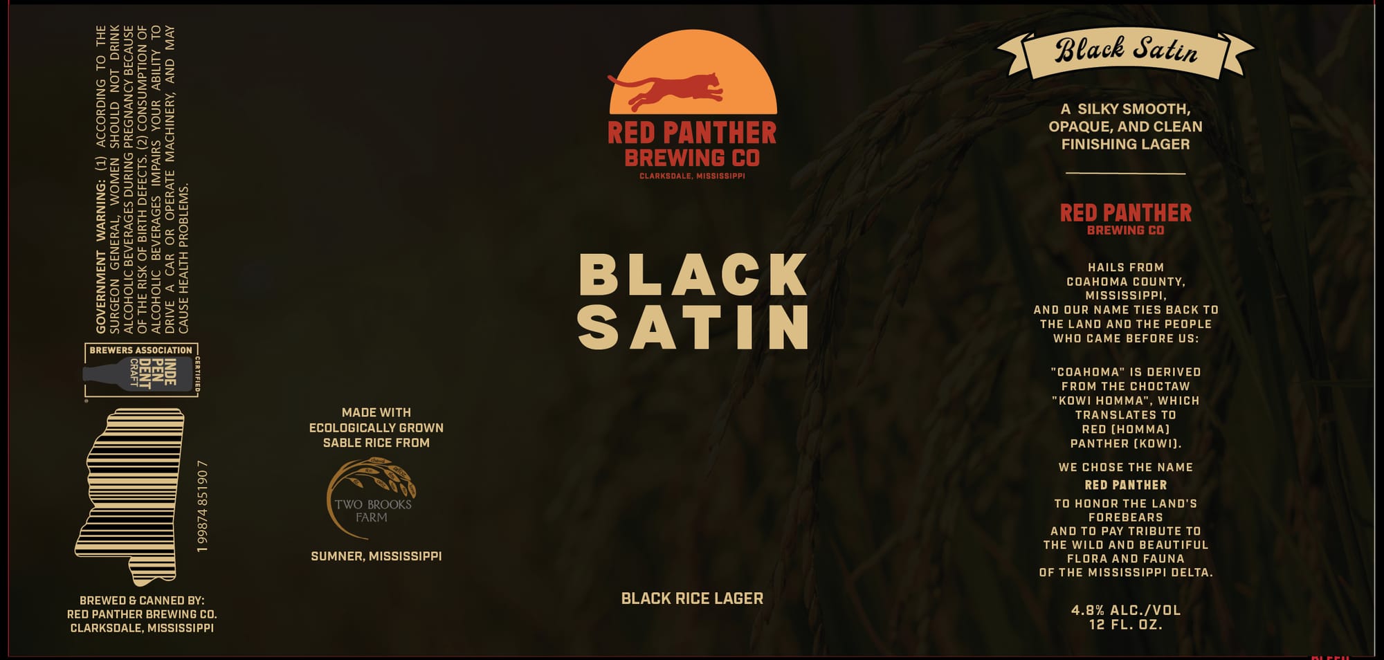 Black Satin by Red Panther Brewing Co. - beer label