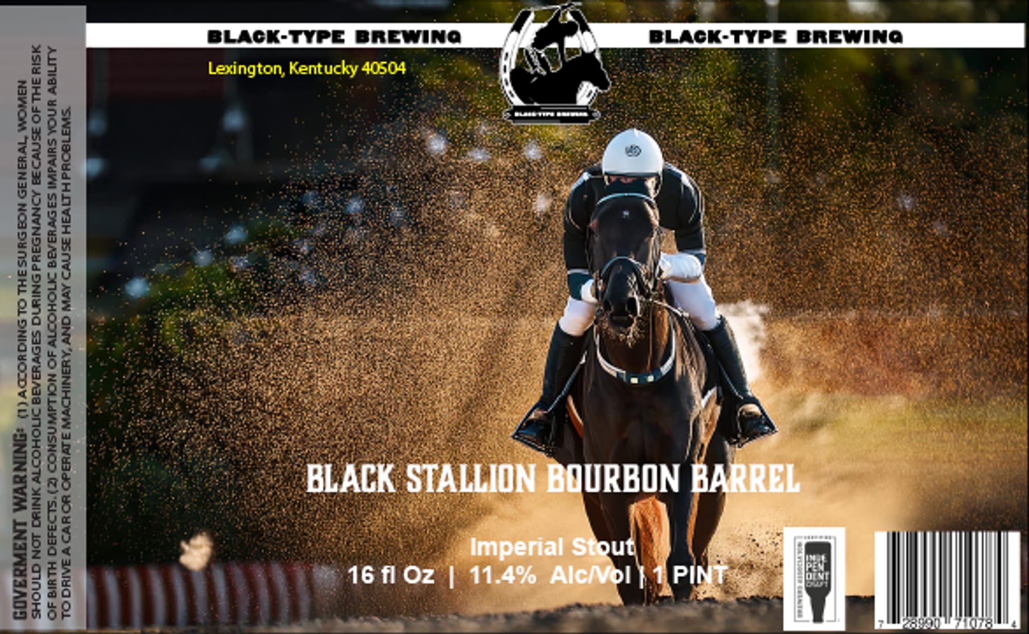 Black Stallion Bourbon Barrel by Black-Type Brewing - beer label