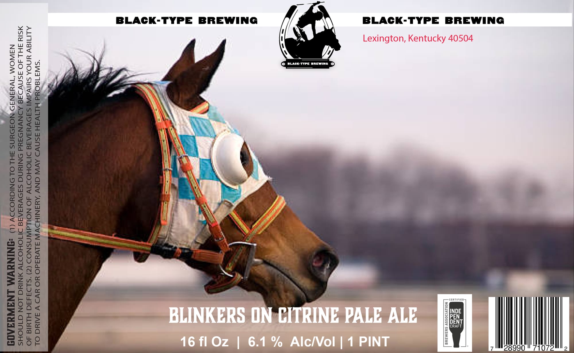 Blinkers On Citrine Pale Ale by Black-Type Brewing - beer label